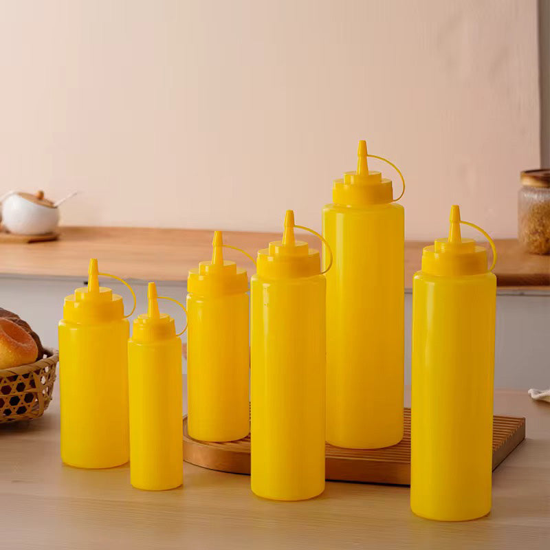 8oz Squeeze Bottle with Lid-Clear Yellow - Chefcoca