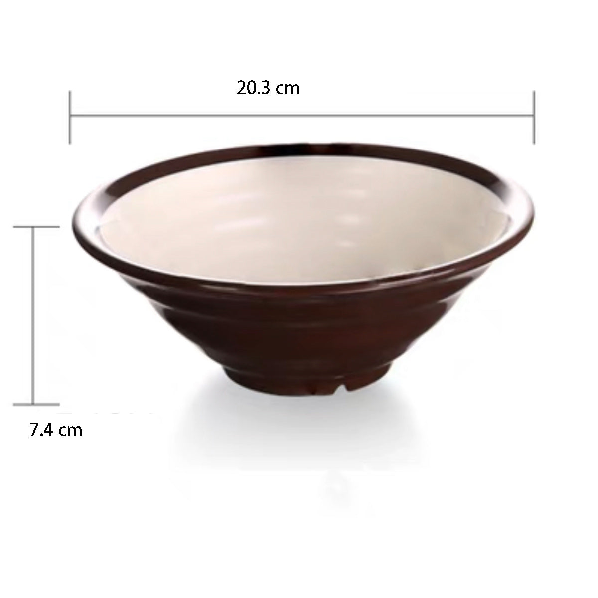 Colour Blocked Brown and White Melamine Ramen Bowl (SS001 - SS003) - Chefcoca