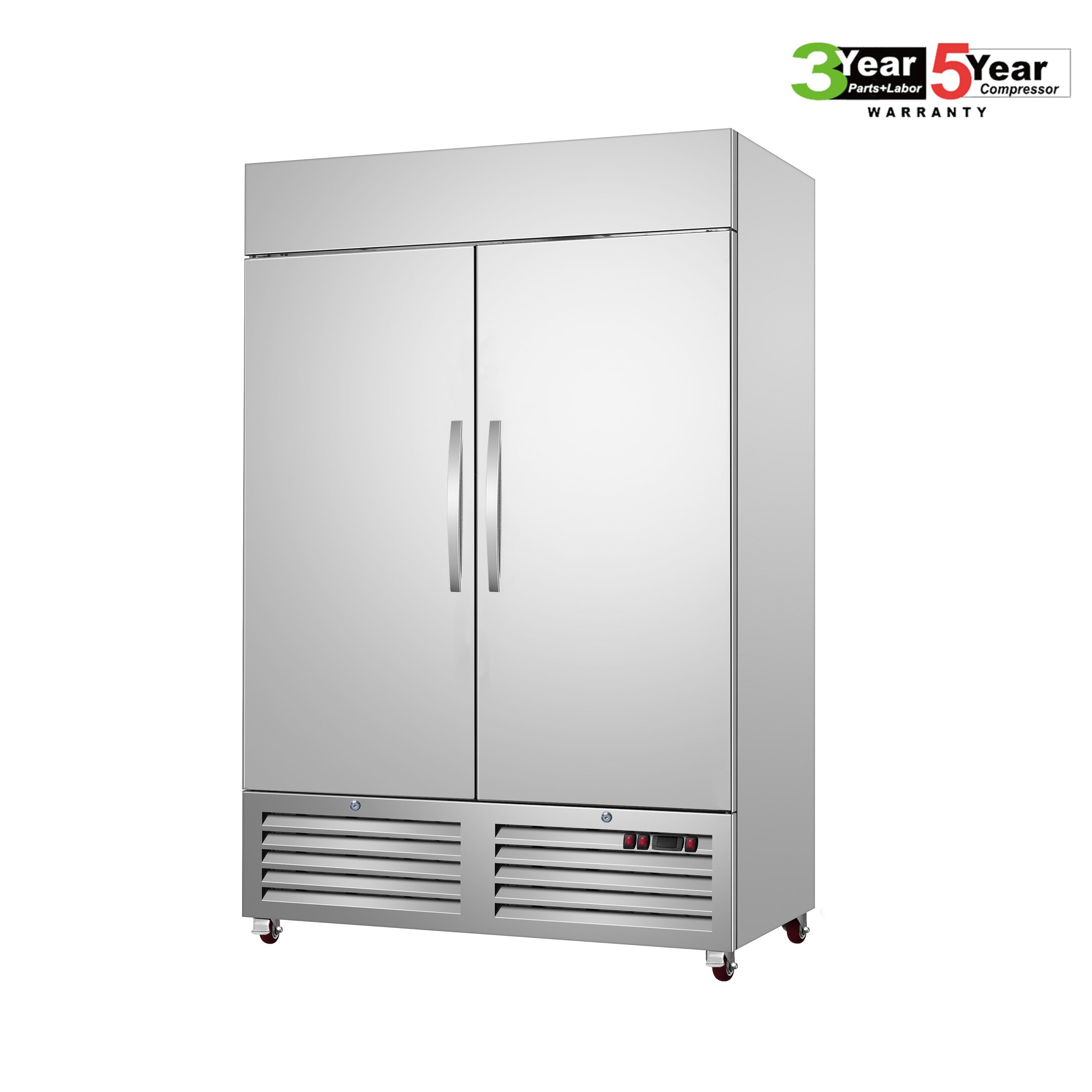 Sub-equip, 39.5" Double Solid Door Bottom Mount Compressor Reach-in Refrigerator - Chefcoca