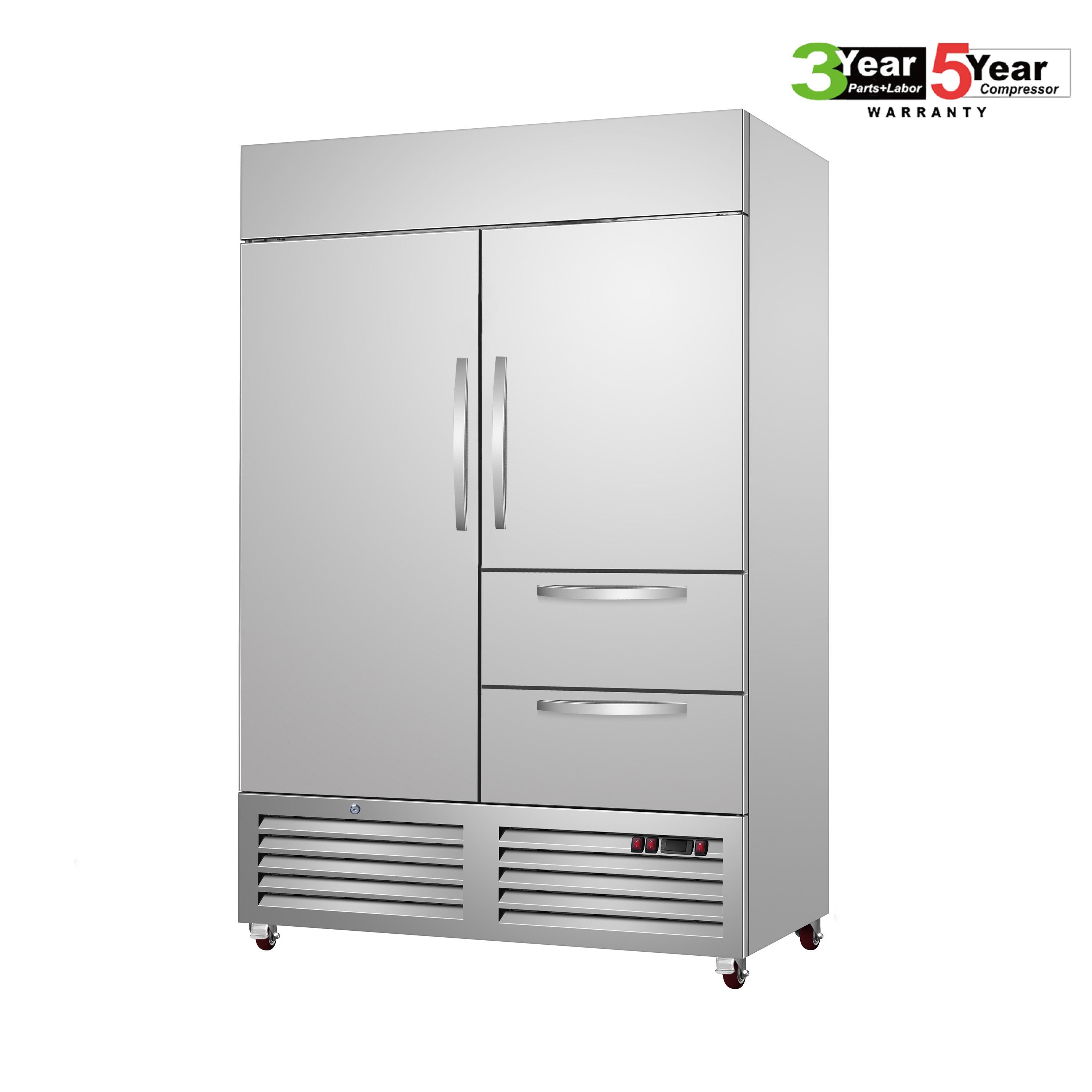 Sub-Equip, C-54BF-2D 54" Double Door Reach-in Freezer With 2 Drawers - Chefcoca