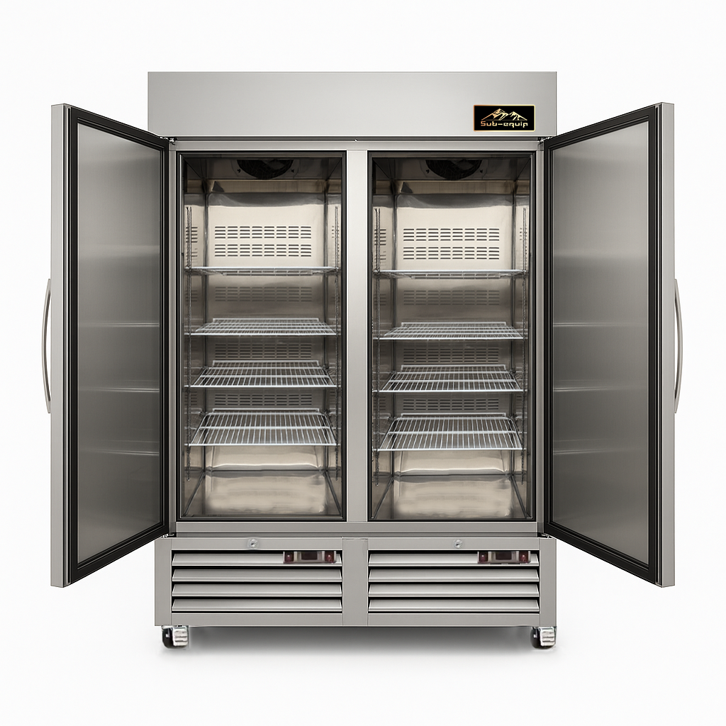 Sub-Equip, C-48BR/BF 48"Solid Double Door Reach-in Refrigerator and Freezer