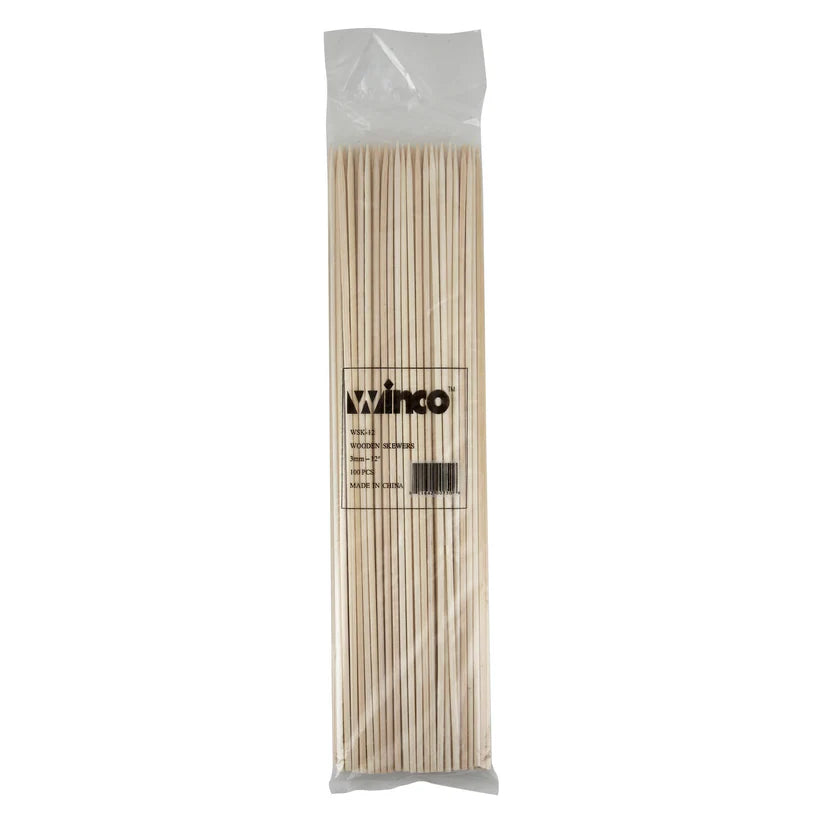 12" Bamboo Skewers, 100/bag, Winco (WSK-12) - Chefcoca