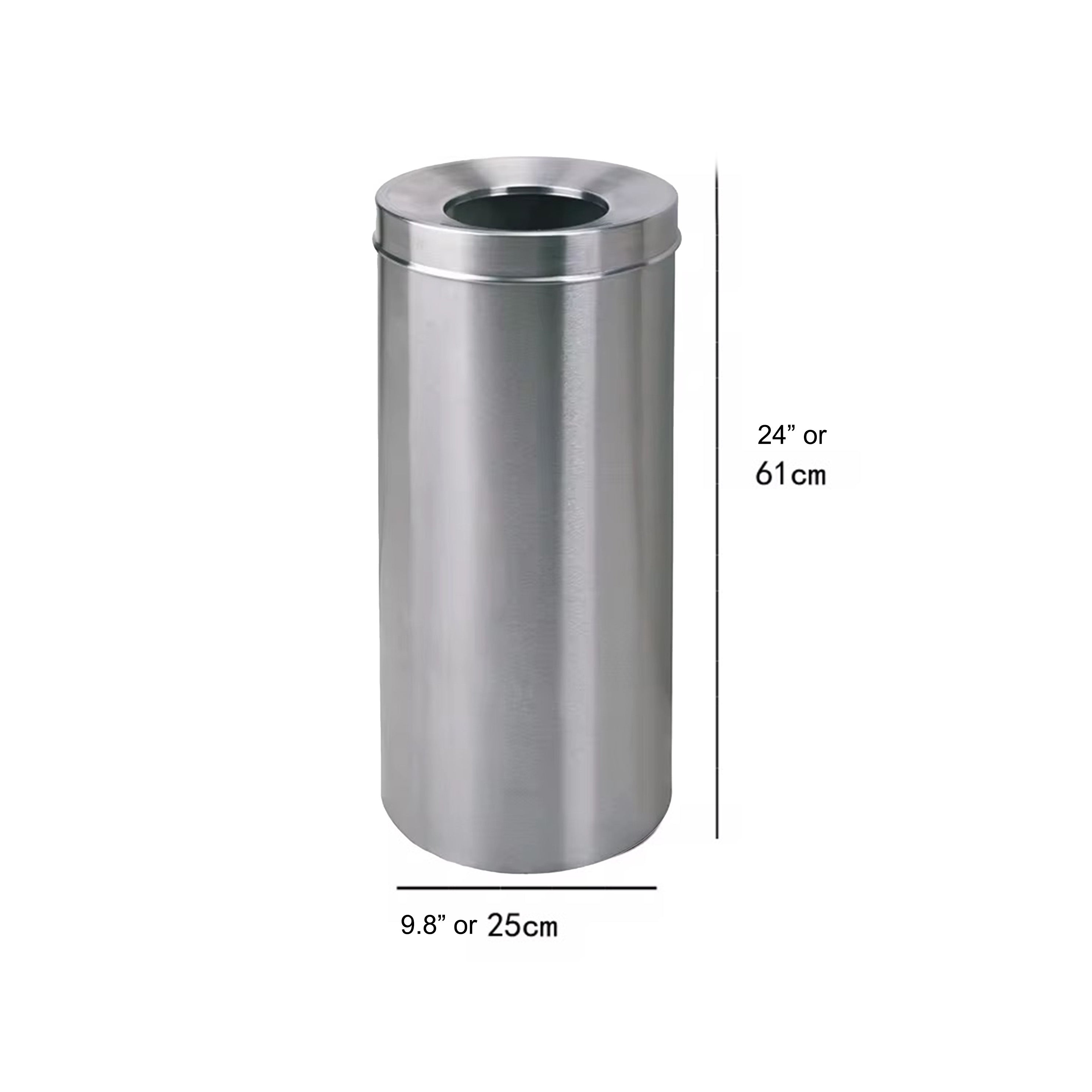 Stainless Steel Round Trash Can (STC-180) - Chefcoca