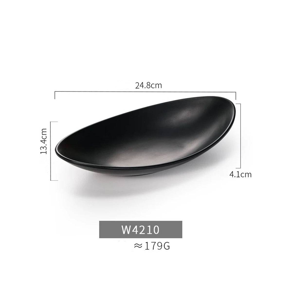 Black Matte Oval Melamine Plate (W4207 - W4210) - Chefcoca