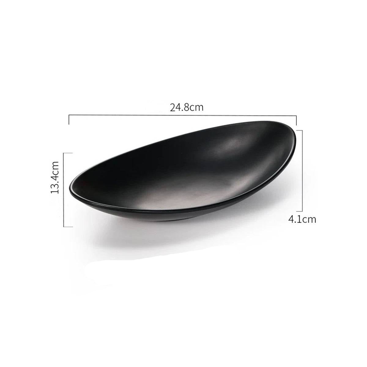 Black Matte Oval Melamine Plate (W4207 - W4210) - Chefcoca