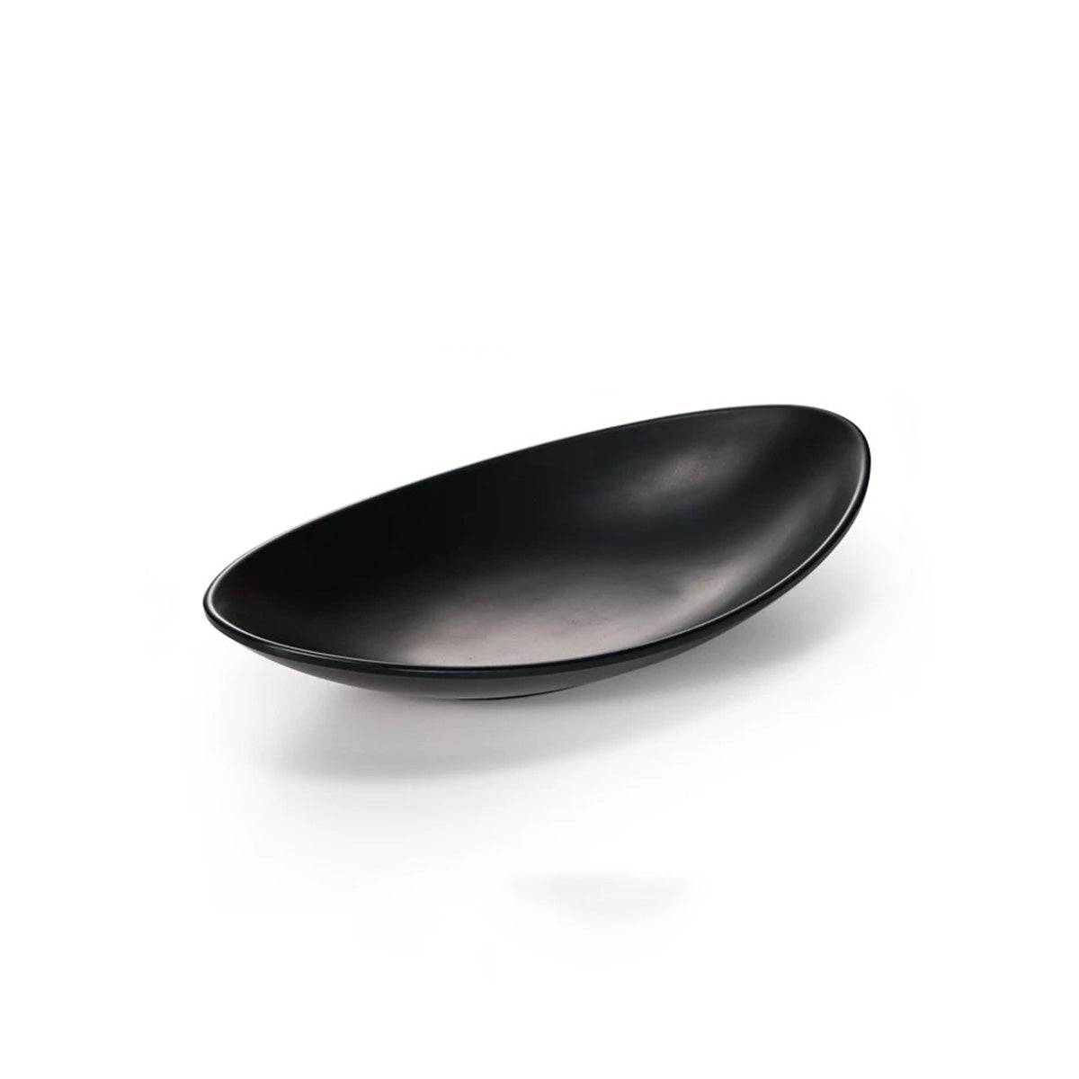 Black Matte Oval Melamine Plate (W4207 - W4210) - Chefcoca