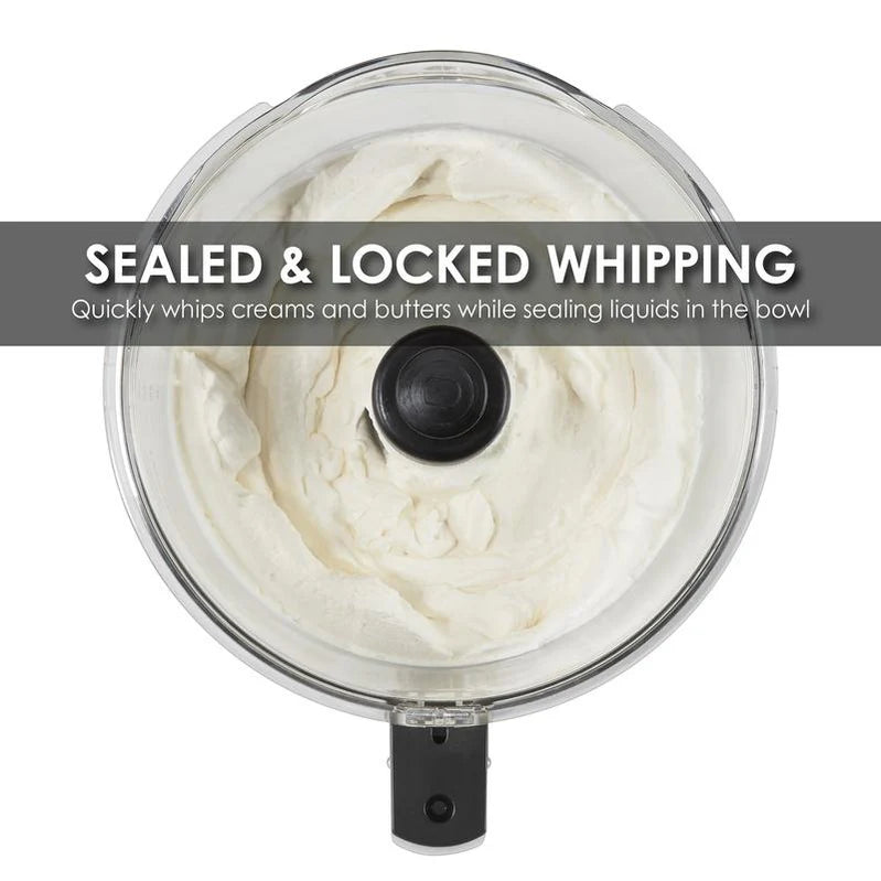 Waring WFP16SC Combination Food Processor with 4 Qt. Clear Bowl, Continuous Feed Attachment, and 3 Discs - 2 hp - Chefcoca
