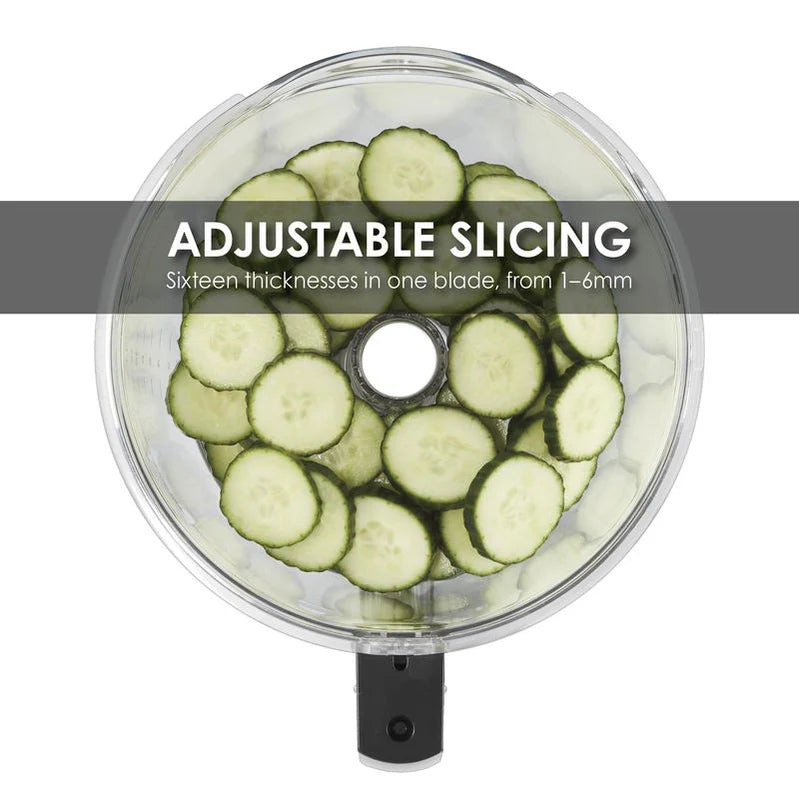 Waring WFP16SC Combination Food Processor with 4 Qt. Clear Bowl, Continuous Feed Attachment, and 3 Discs - 2 hp - Chefcoca