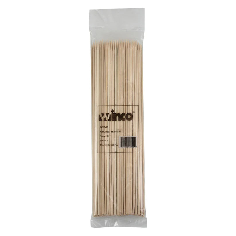 10" Bamboo Skewers, 100/bag, Winco (WSK-10) - Chefcoca