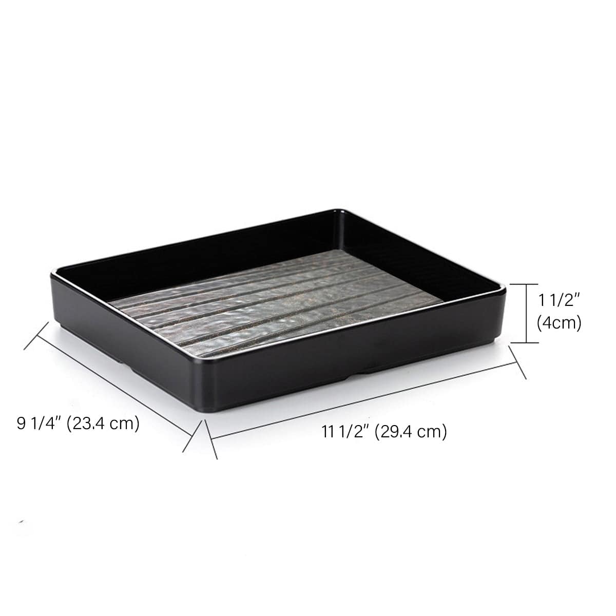 11 1/2"X9 1/4" Melamine Dark Brown Rectangular Plate with Golden Dots (YG150012DB) - Chefcoca