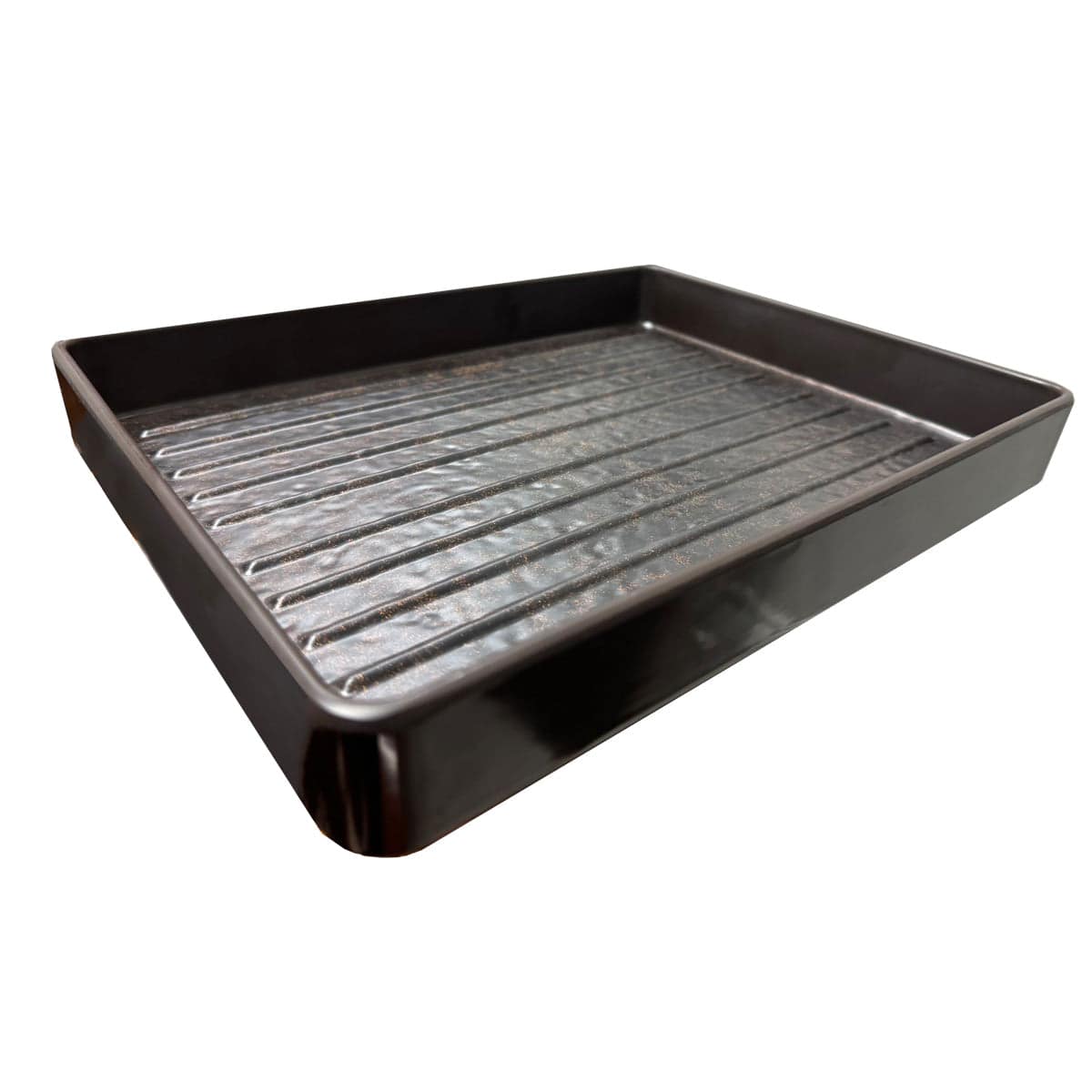 11 1/2"X9 1/4" Melamine Dark Brown Rectangular Plate with Golden Dots (YG150012DB) - Chefcoca