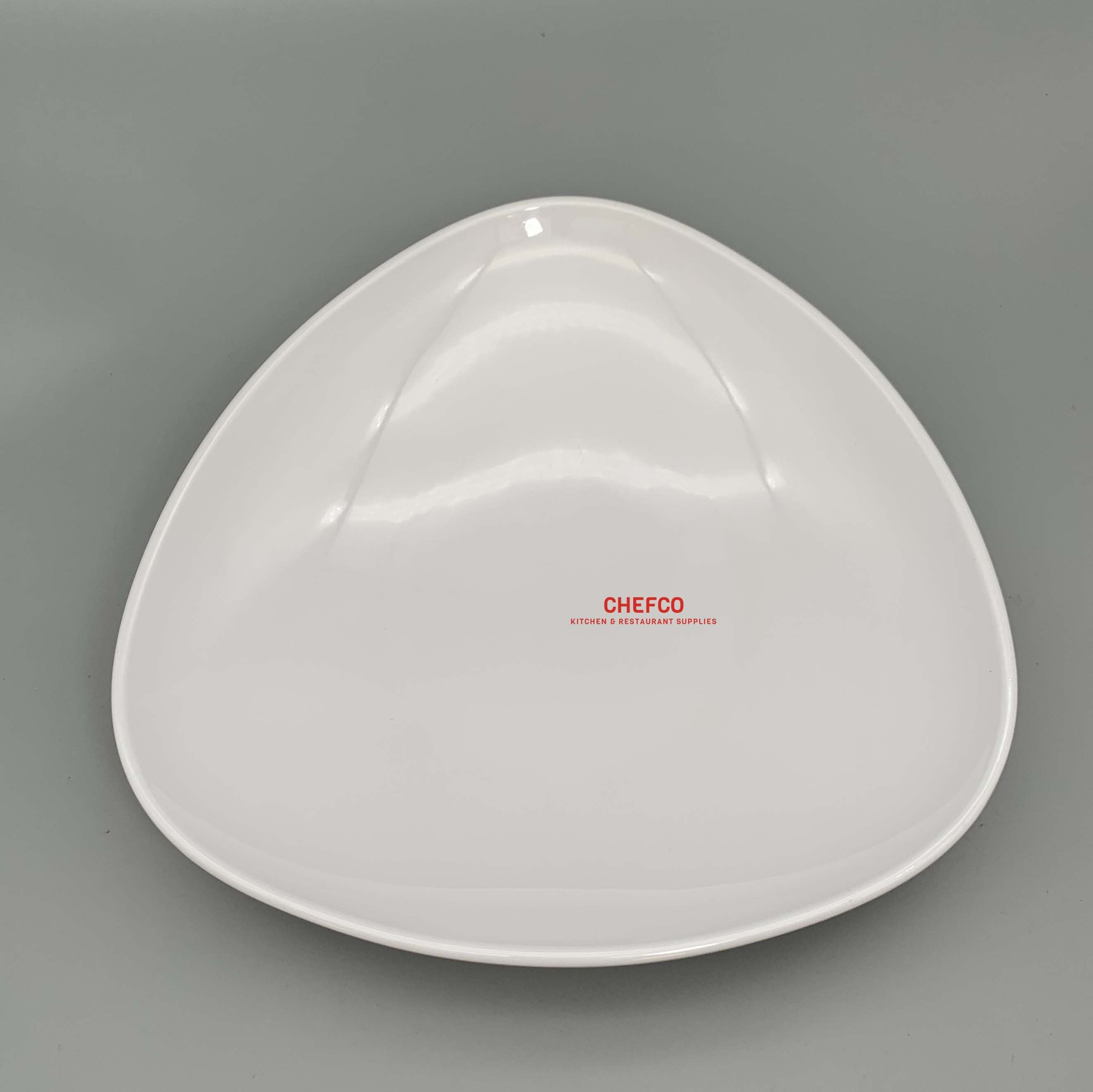 White Triangular Melamine Plate (0088) - Chefcoca
