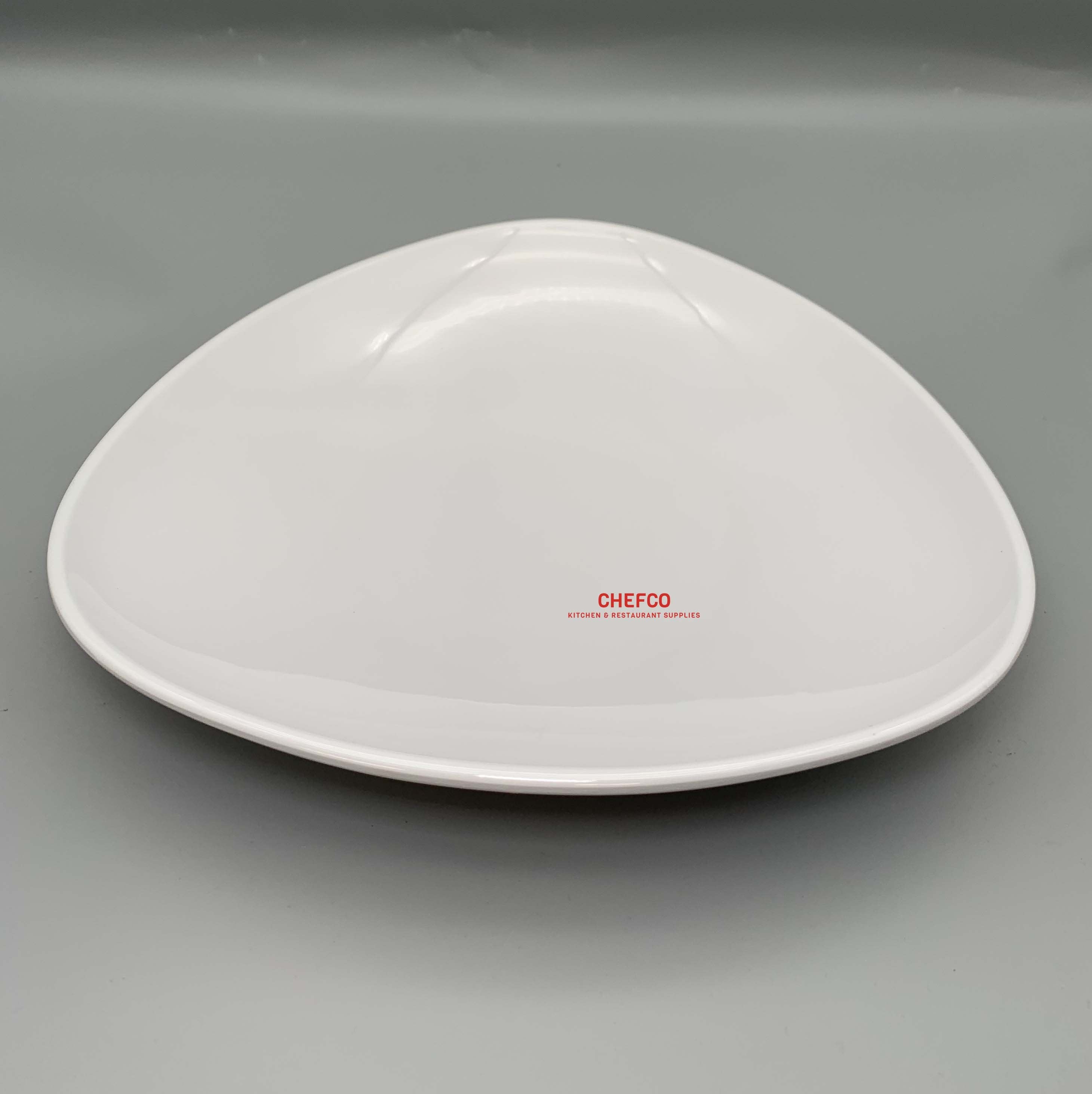 White Triangular Melamine Plate (0088) - Chefcoca