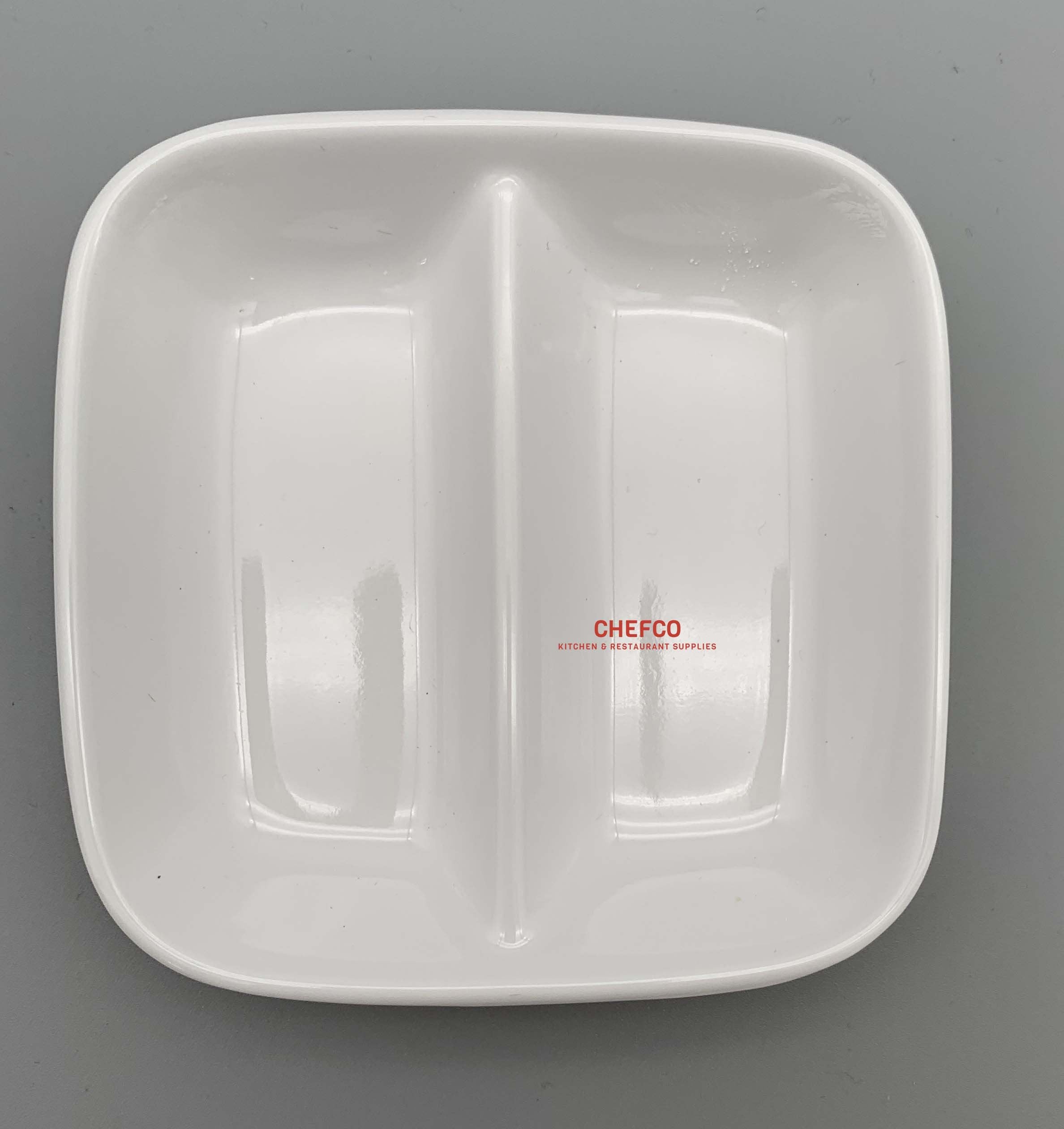 Double Rectangular Melamine Sauce Dish (3.5" x 3.5") - Chefcoca