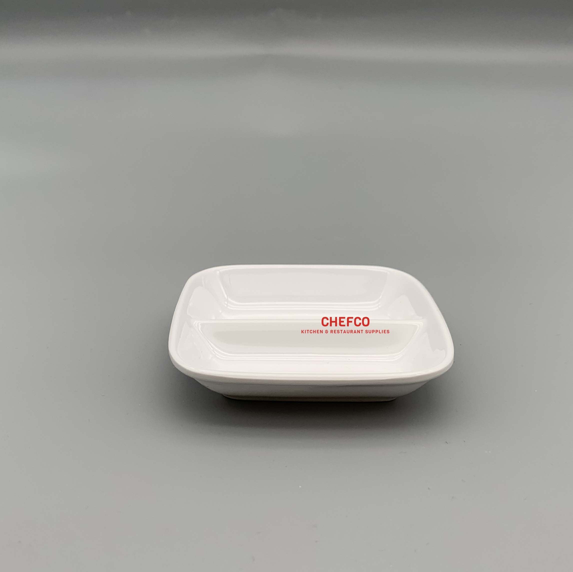 Double Rectangular Melamine Sauce Dish (3.5" x 3.5") - Chefcoca