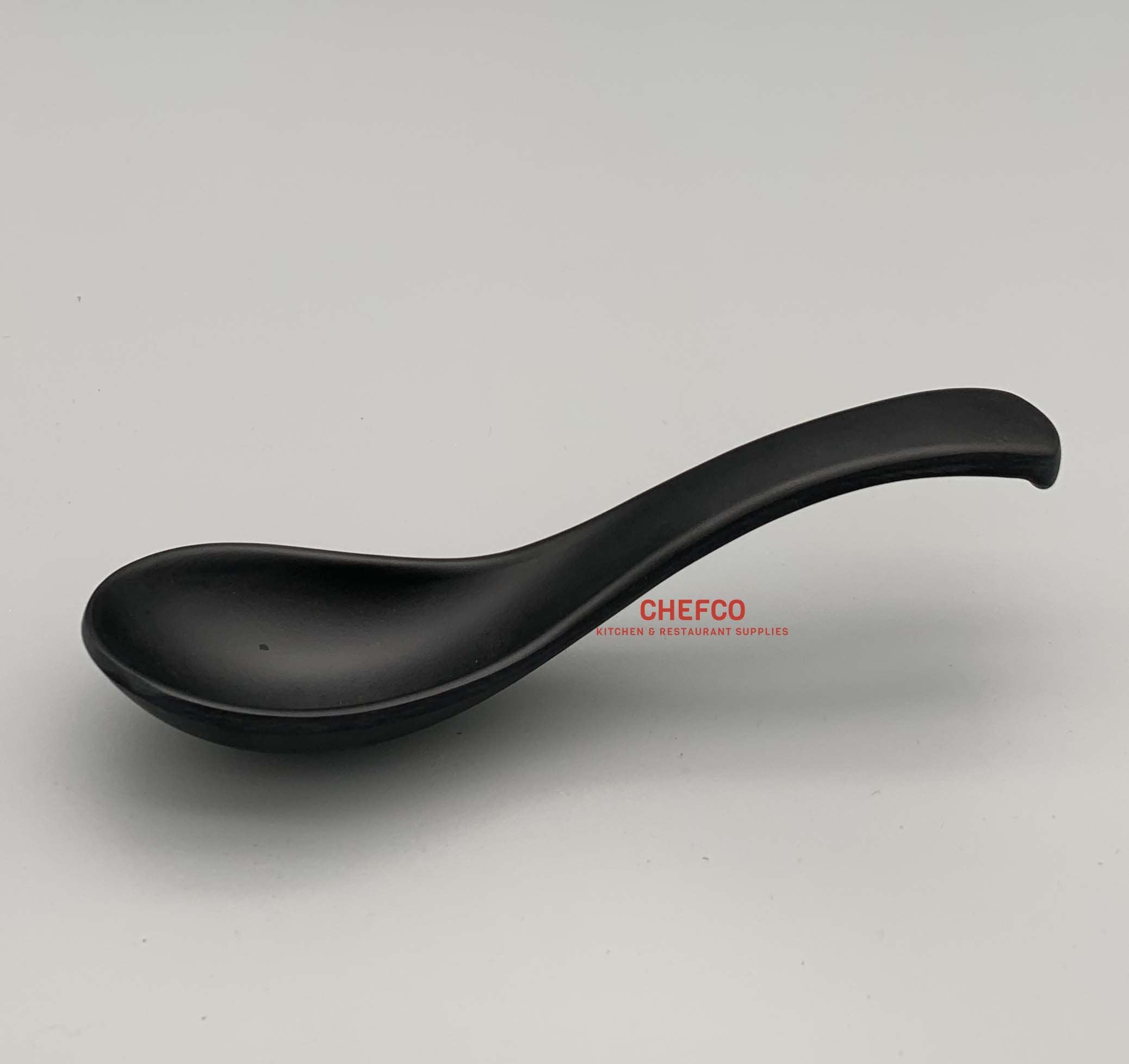 Black Melamine Soup Spoons (09086) - Chefcoca