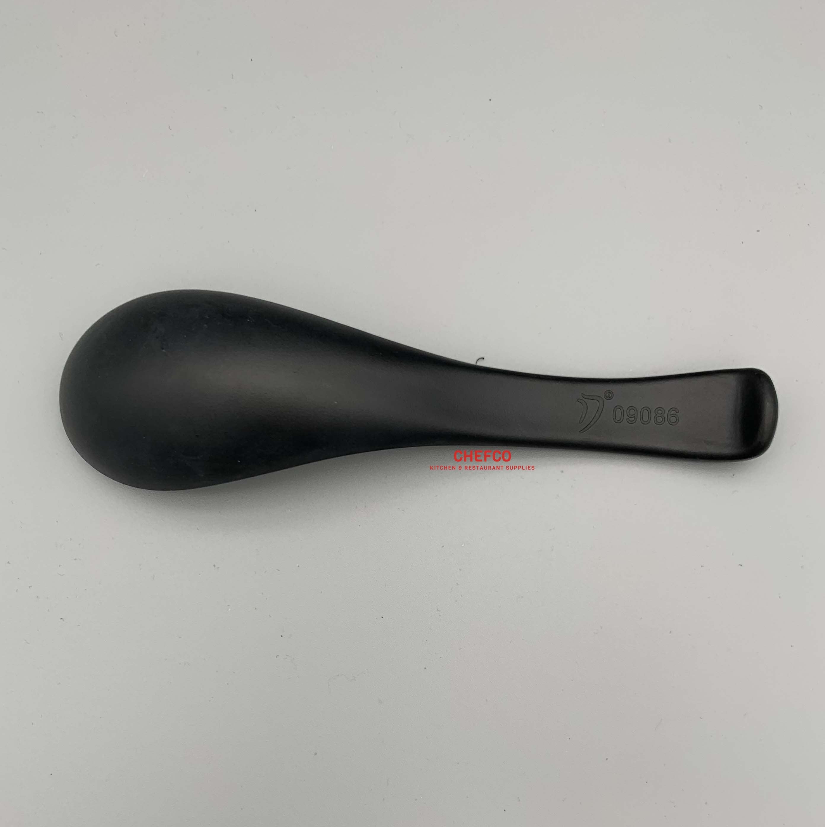 Black Melamine Soup Spoons (09086) - Chefcoca