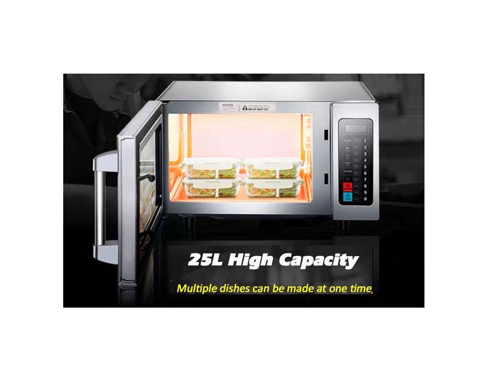 Midea 1025F1A Light-Duty Commercial Microwave Oven with Touch Controls - 25L, 1000W - Chefcoca
