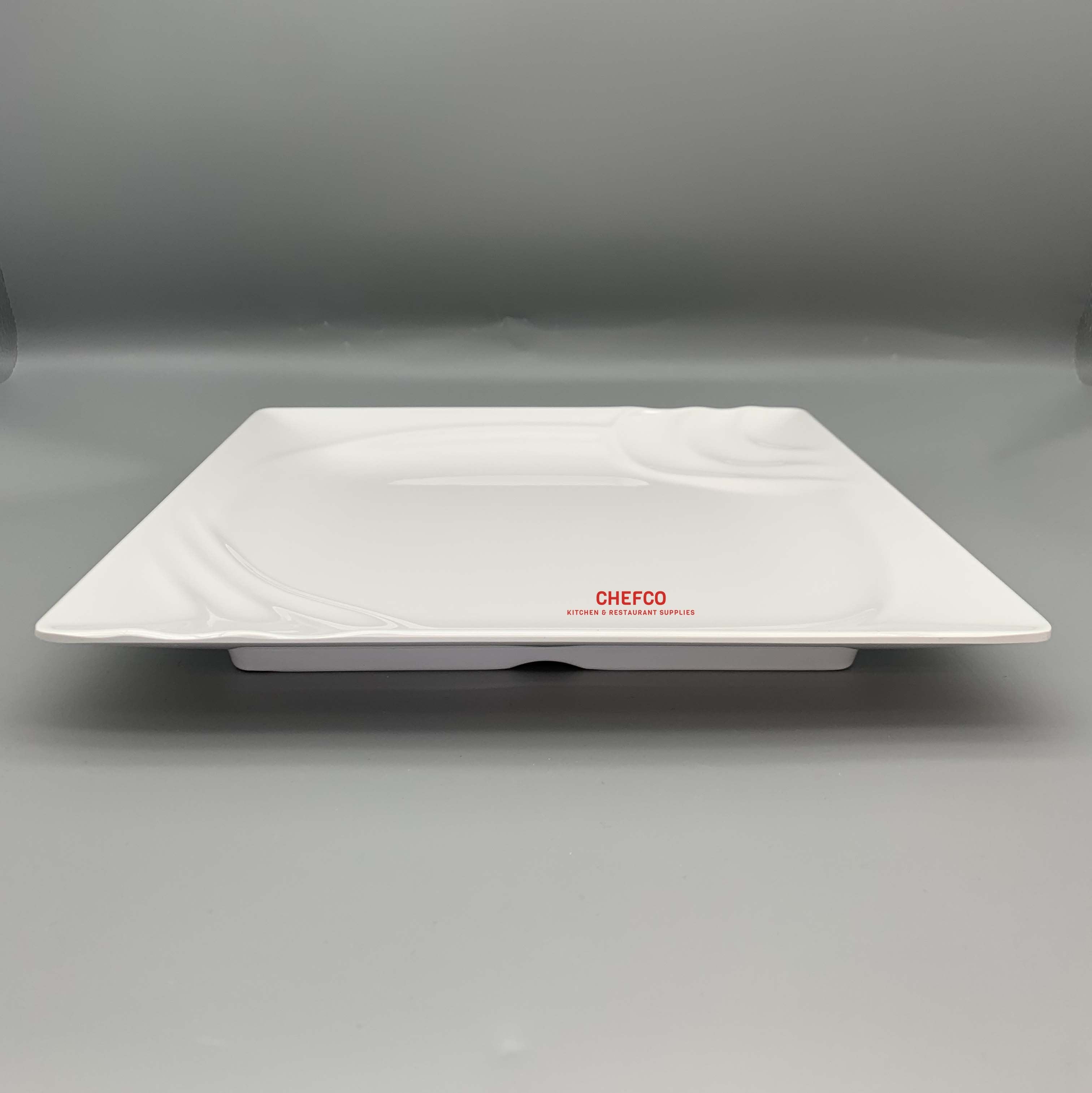 Rippled Patterned Edge Square Melamine Plate (P11312) - Chefcoca