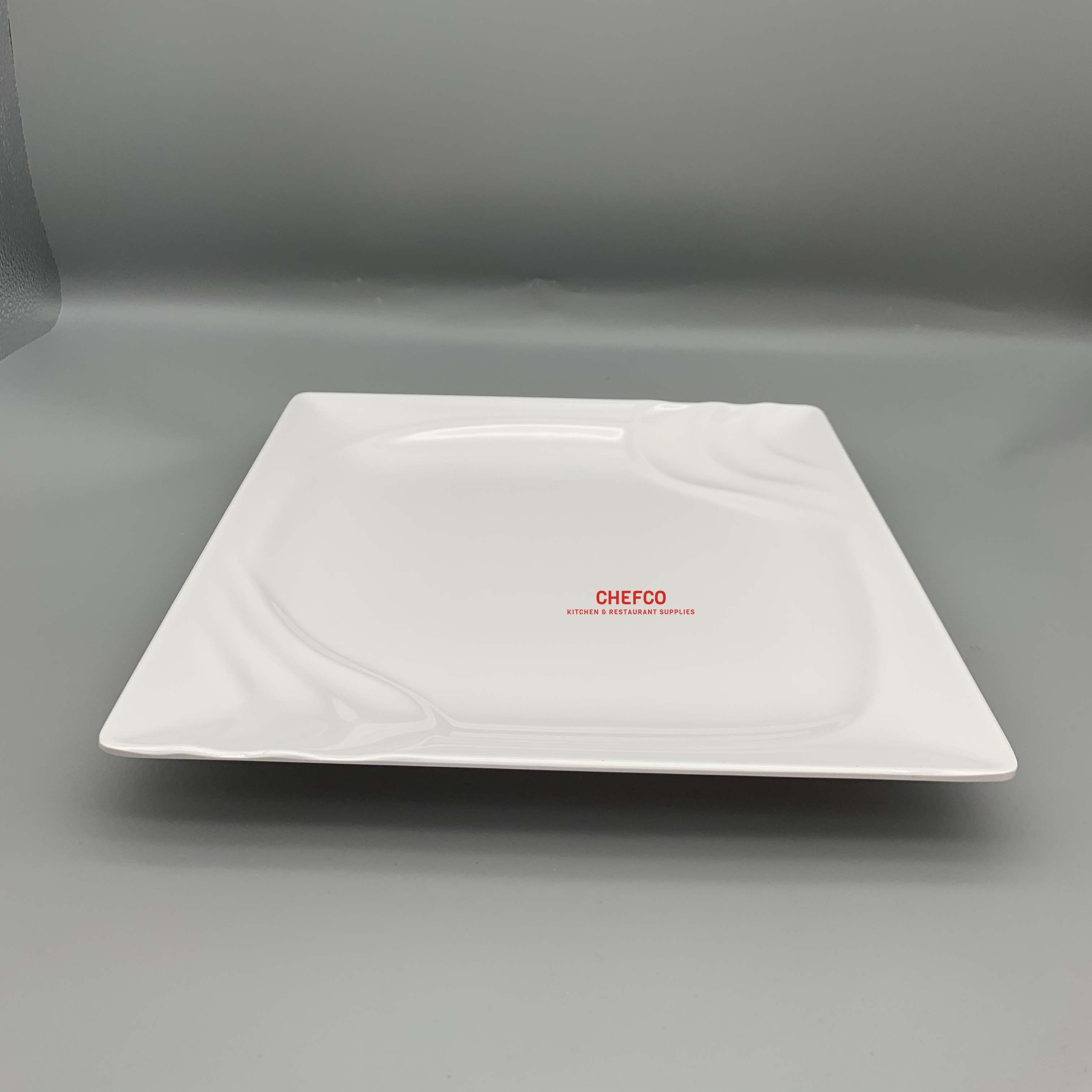 Rippled Patterned Edge Square Melamine Plate (P11312) - Chefcoca