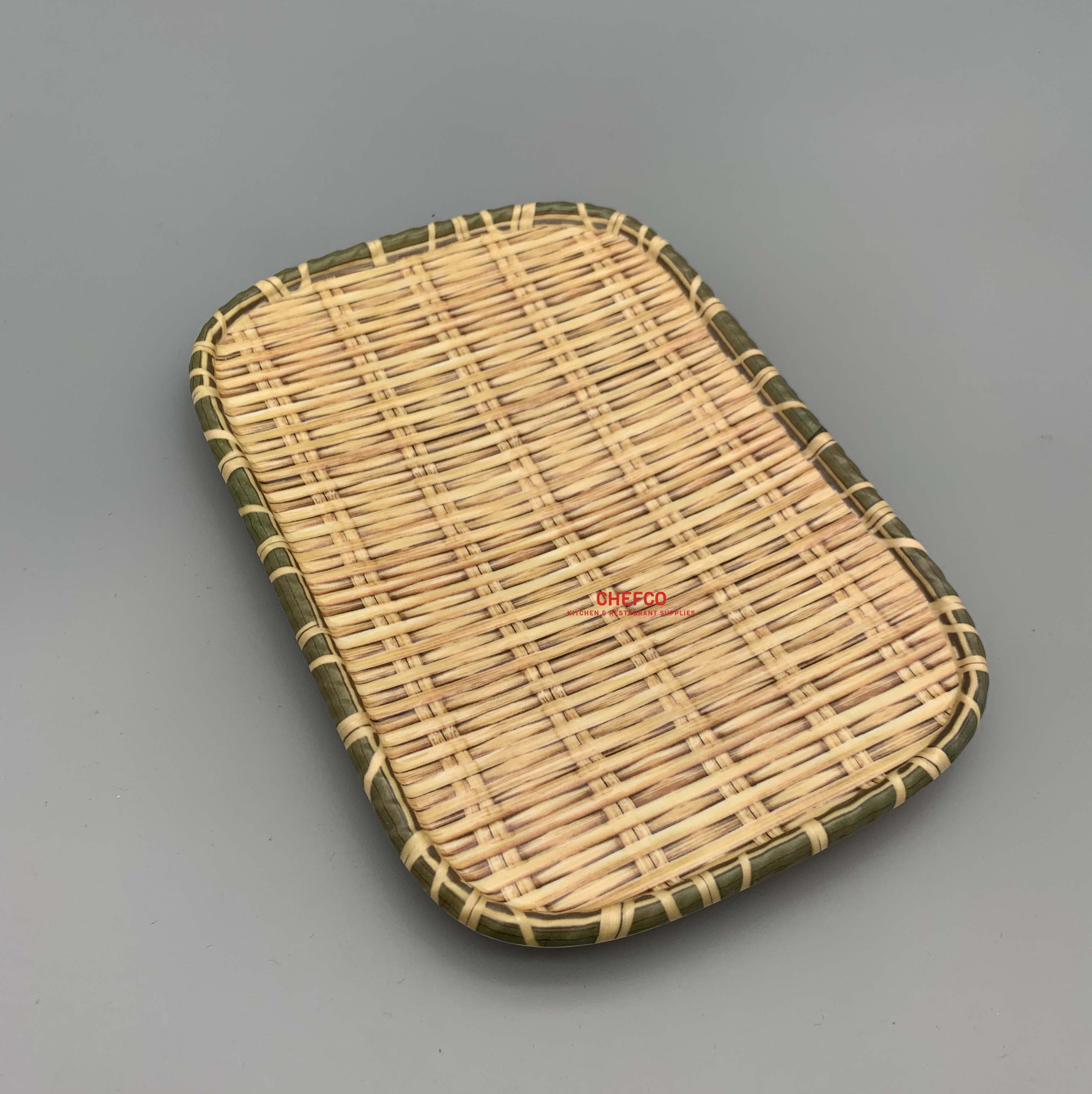 Rectangular Melamine Rattan Style Plate (13711-10G,13711-12G) - Chefcoca
