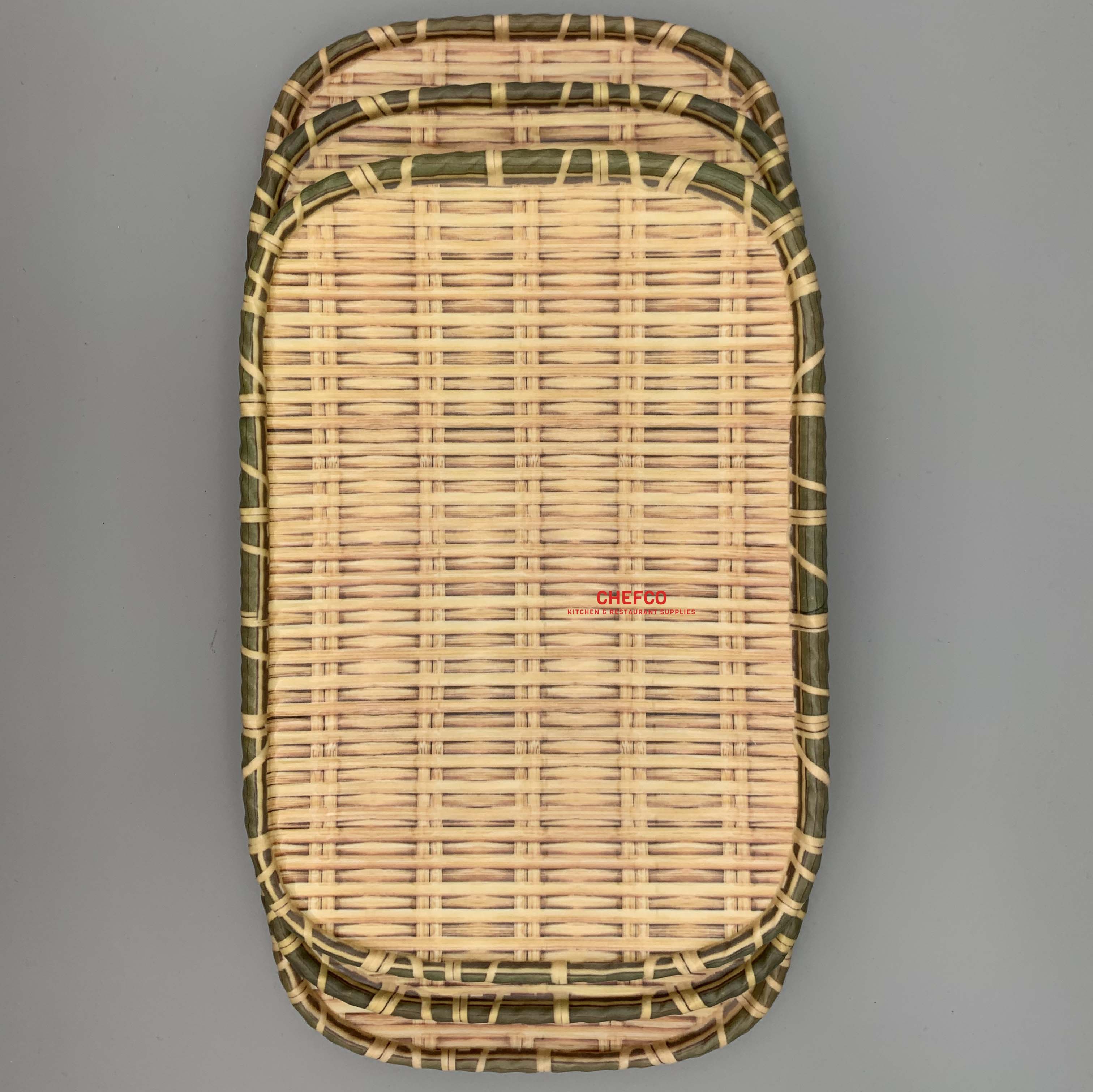 Rectangular Melamine Rattan Style Plate (13711-10G,13711-12G) - Chefcoca