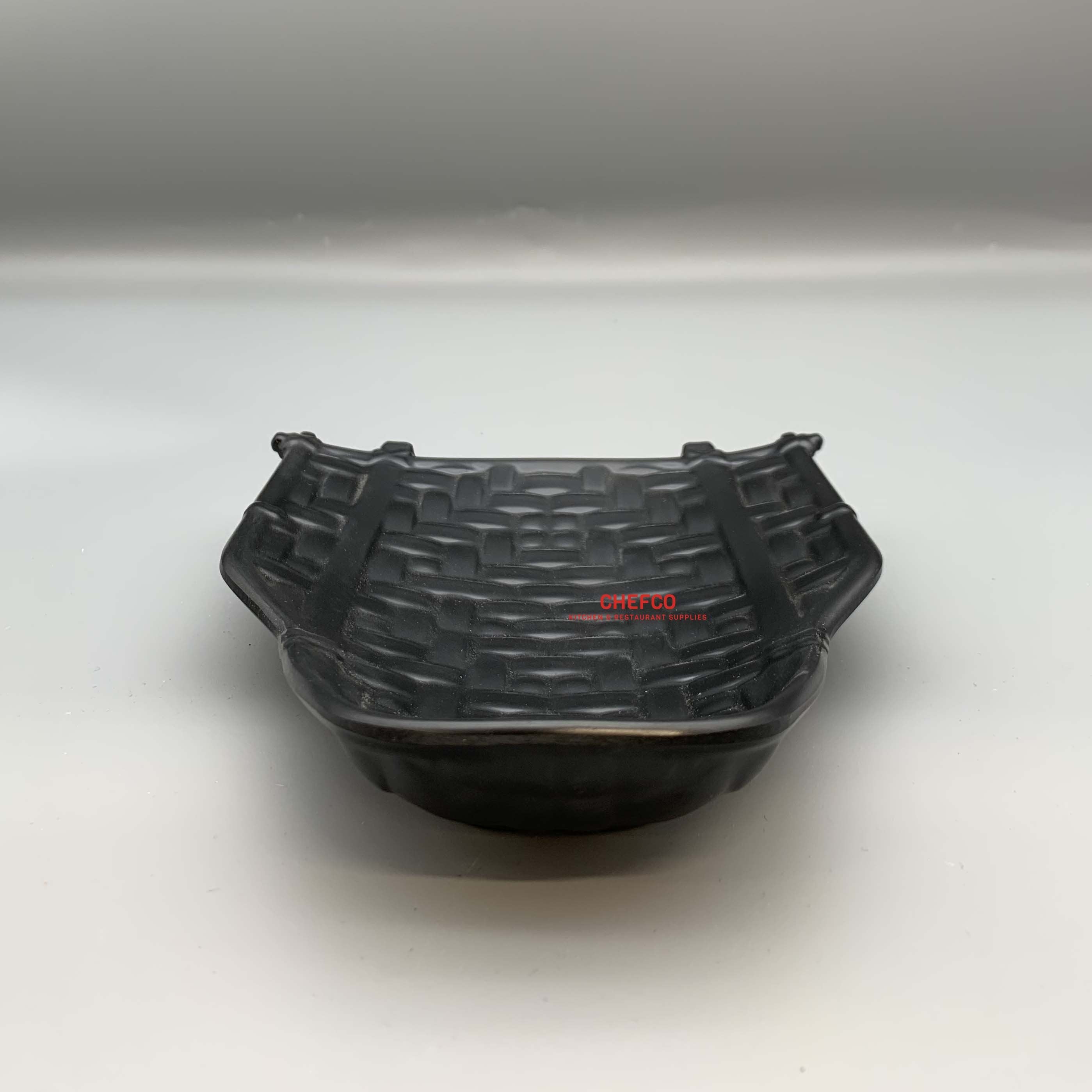 8" Black Melamine Rattan Style Plate (13911-08B) - Chefcoca