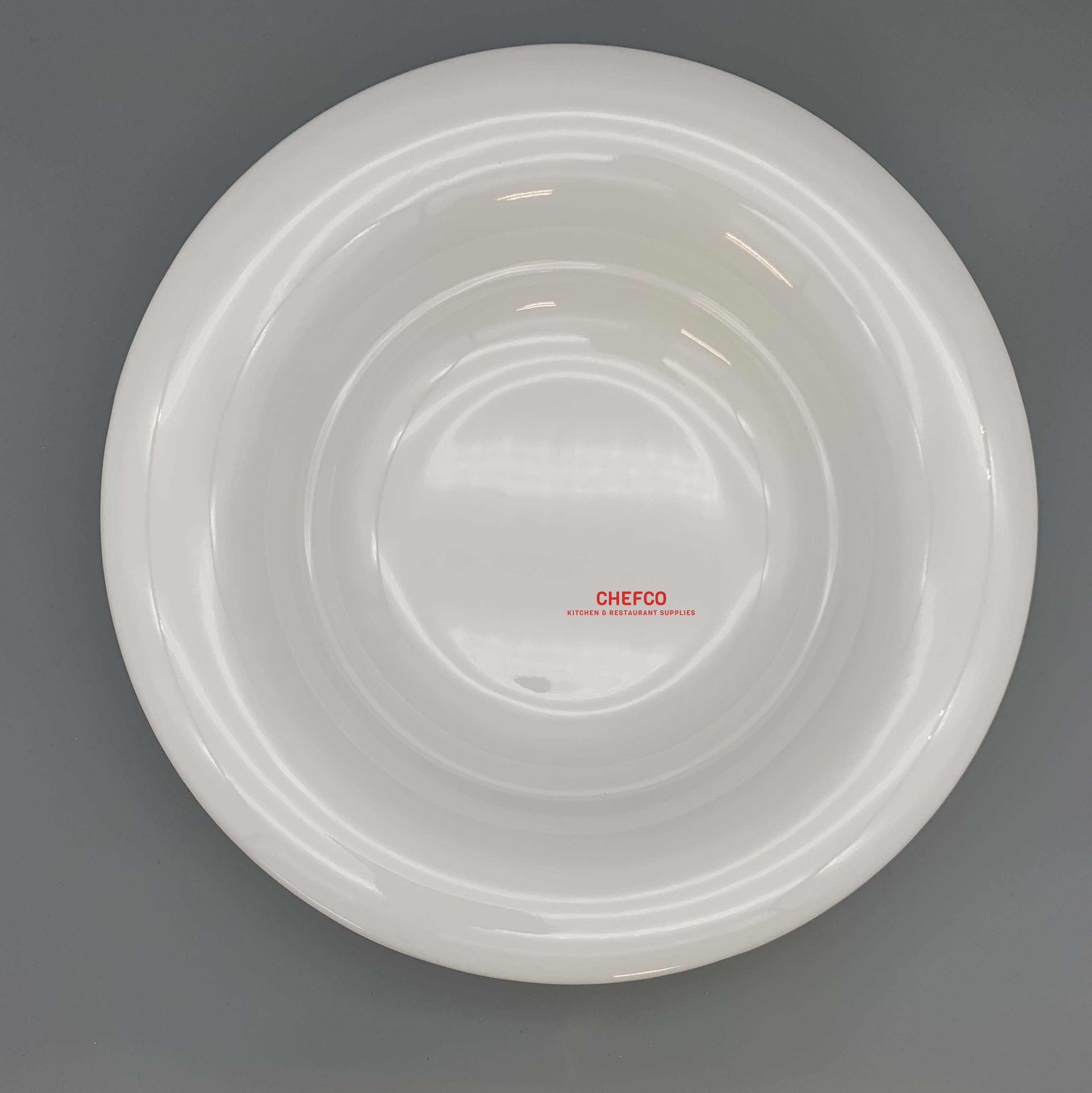 12" White Melamine Deep Rimmed Plate (15-2019-12) - Chefcoca