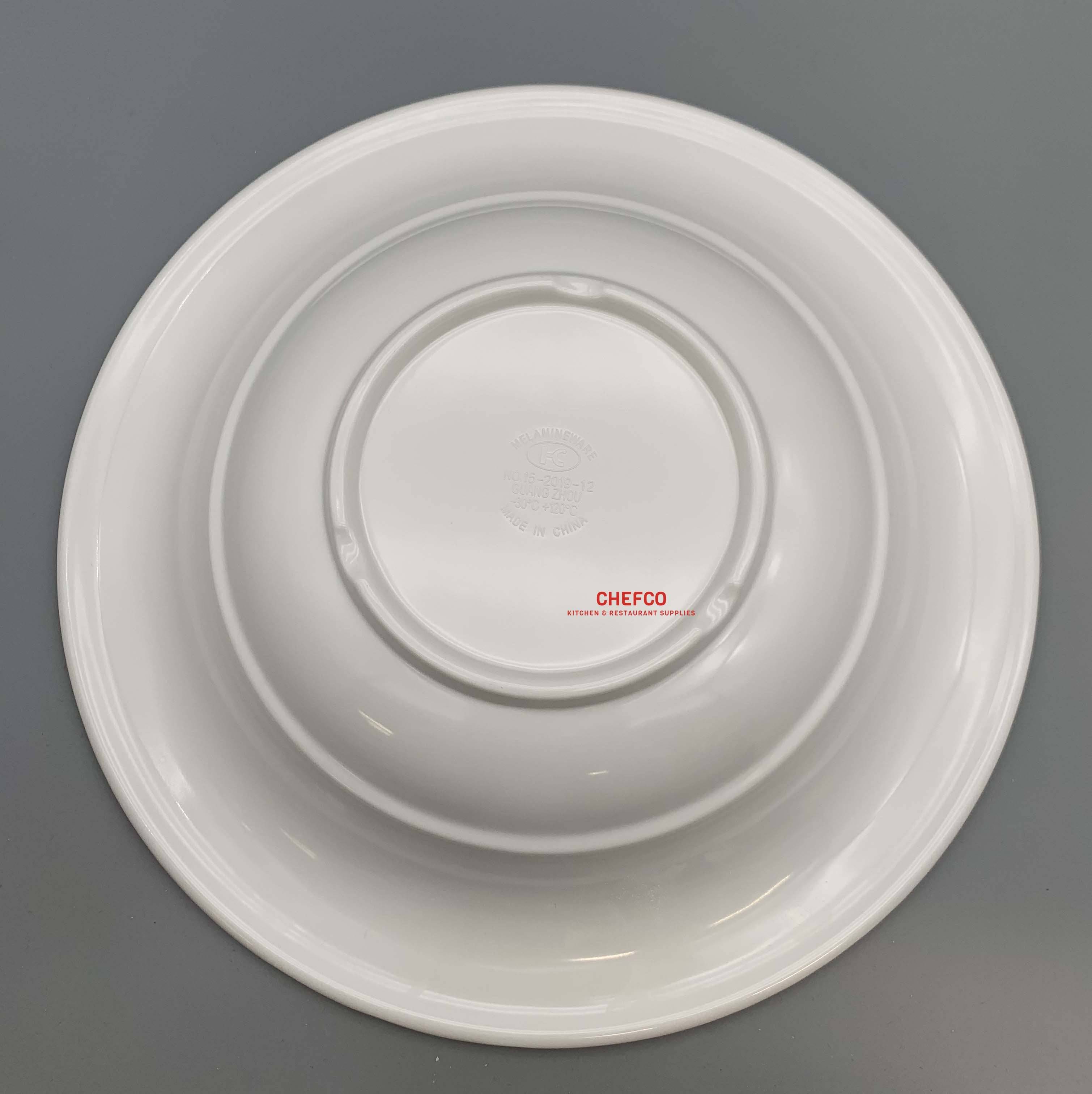 9" White Melamine Deep Rimmed Plate (15-5008-9) - Chefcoca