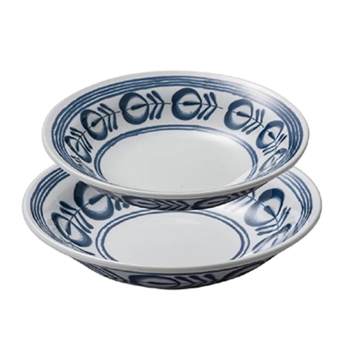 Melamine Round Deep Plate with Blue Vine Pattern (15722-08BV/10BV) - Chefcoca