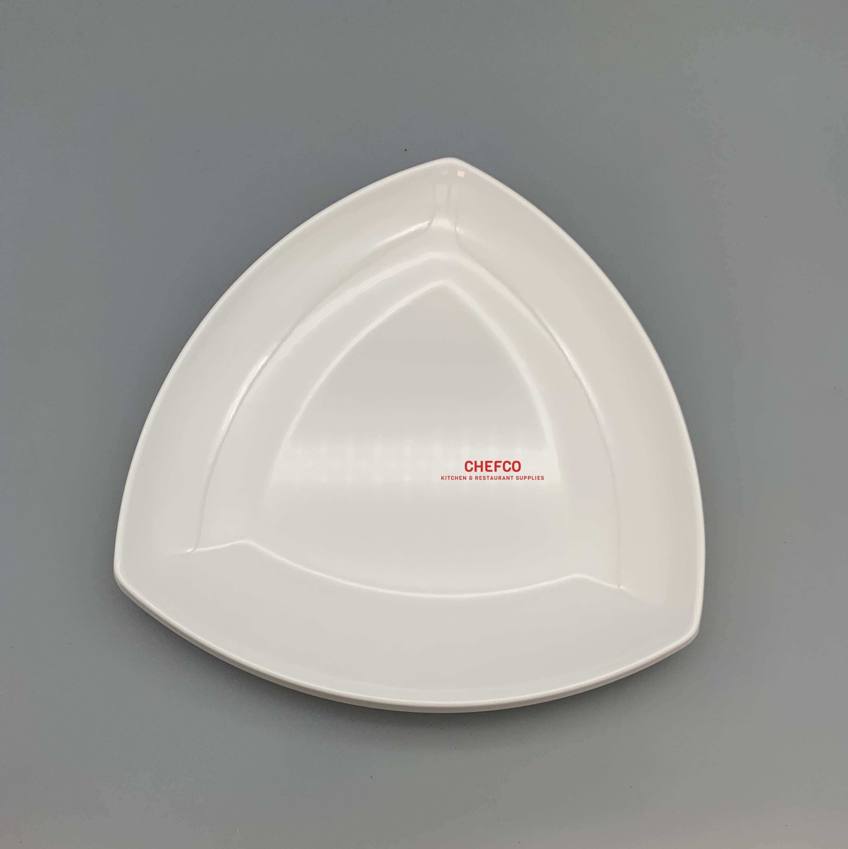 10" White Triangular Melamine Plate (16-2001-10) - Chefcoca