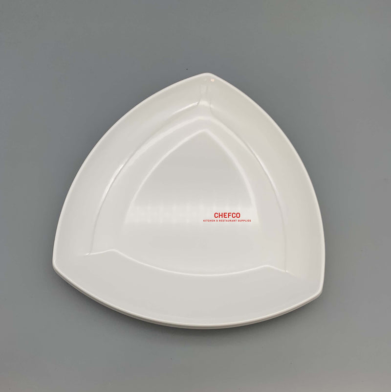 10" White Triangular Melamine Plate (16-2001-10)