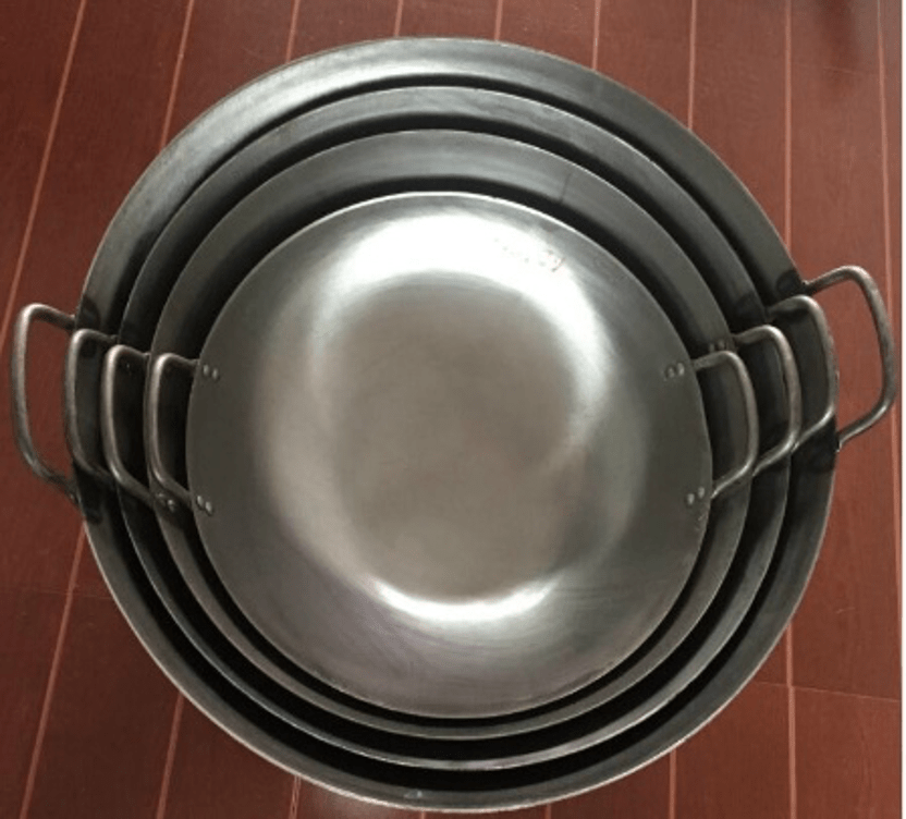 Chefco Hand Hammered Carbon Steel Cantonese Style Wok (16"-32" Dia.) - Chefcoca