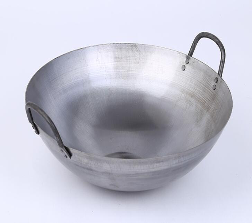 Chefco Hand Hammered Carbon Steel Cantonese Style Wok (16"-32" Dia.) - Chefcoca