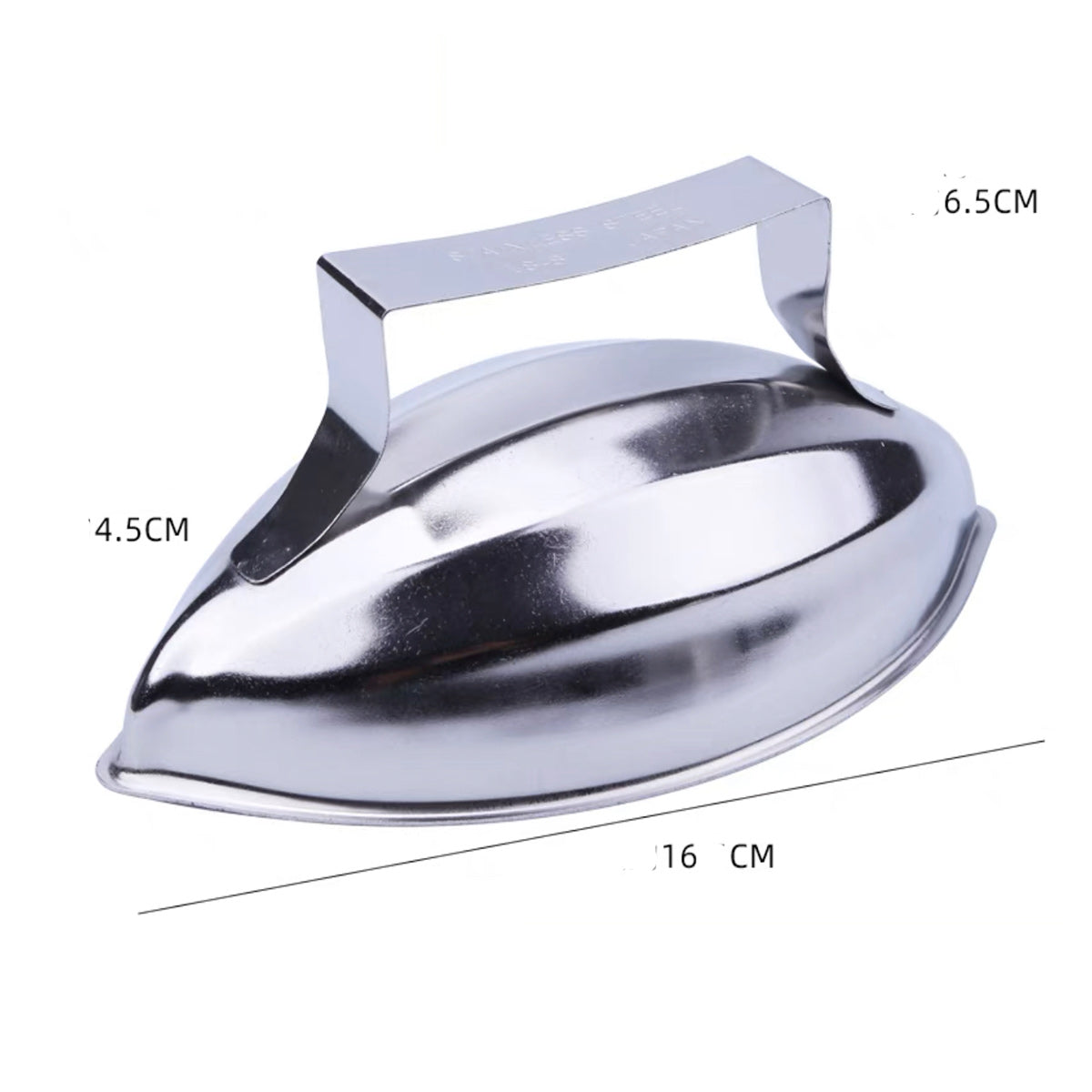 Stainless Steel Olive Oval Mold with Handle (16.3cmL x 8.8cmW x 7cmH) - Chefcoca