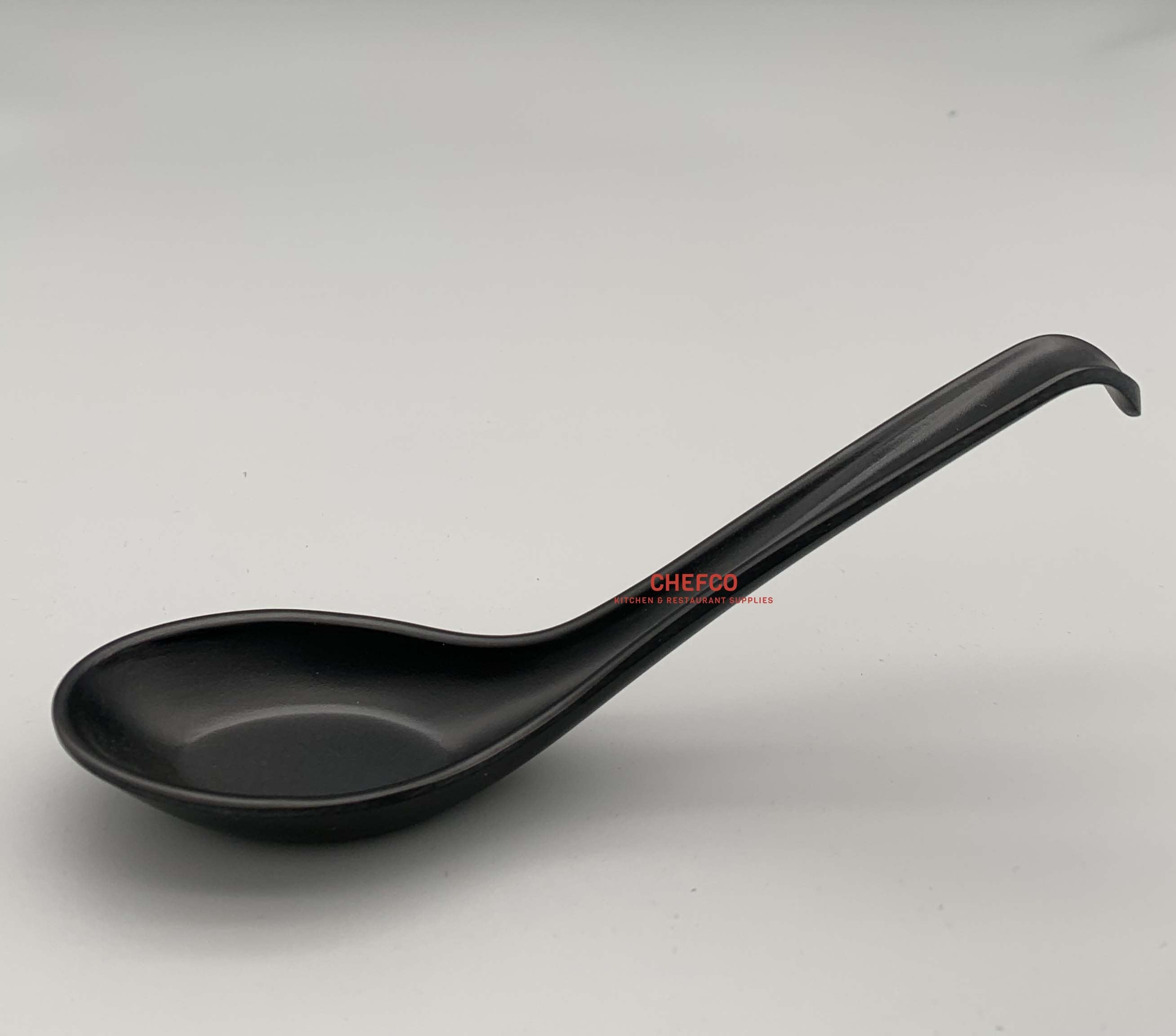 Matte Black Melamine Soup Spoon (203207) - Chefcoca