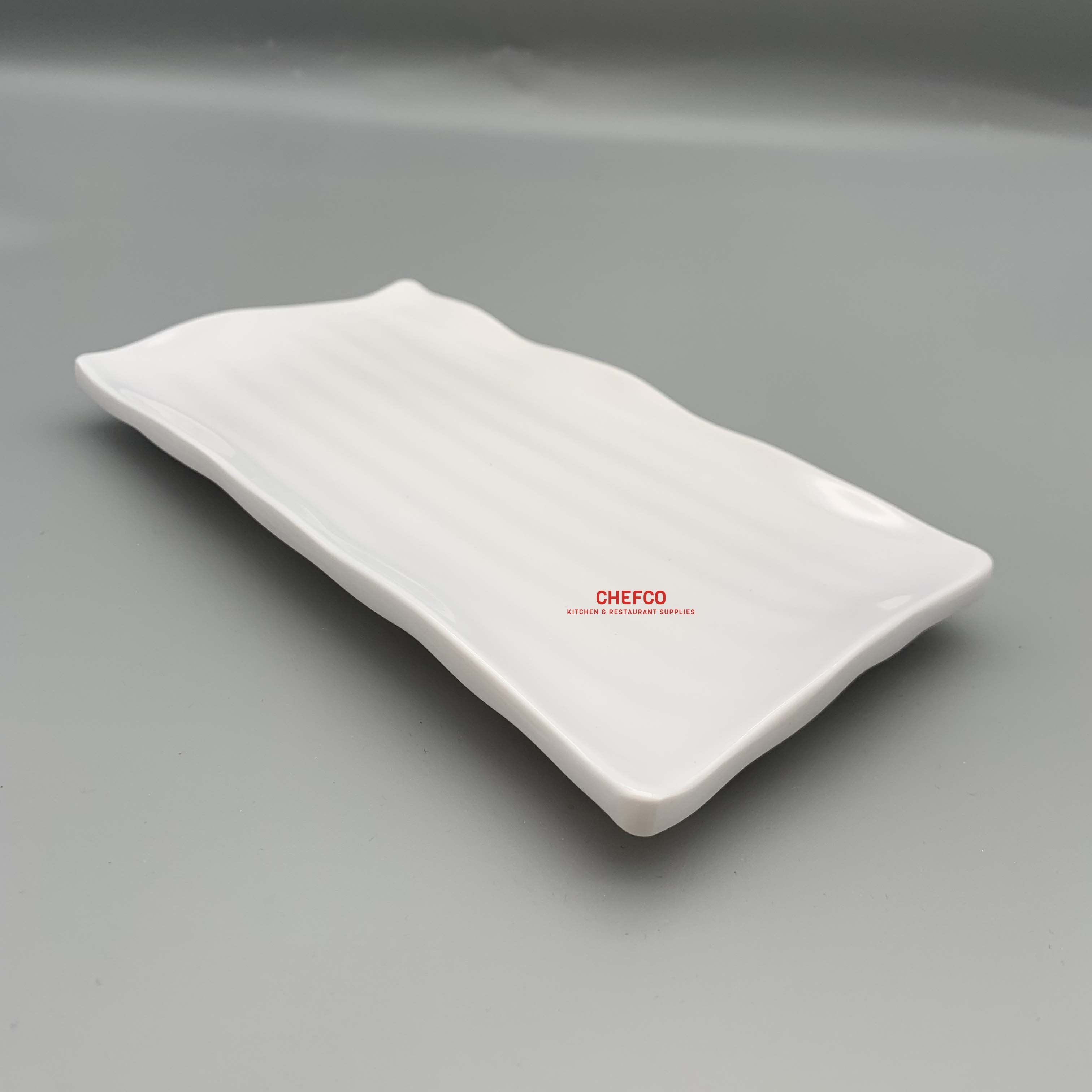 Etched Wavy Rectangular Melamine Plate (24269) - Chefcoca
