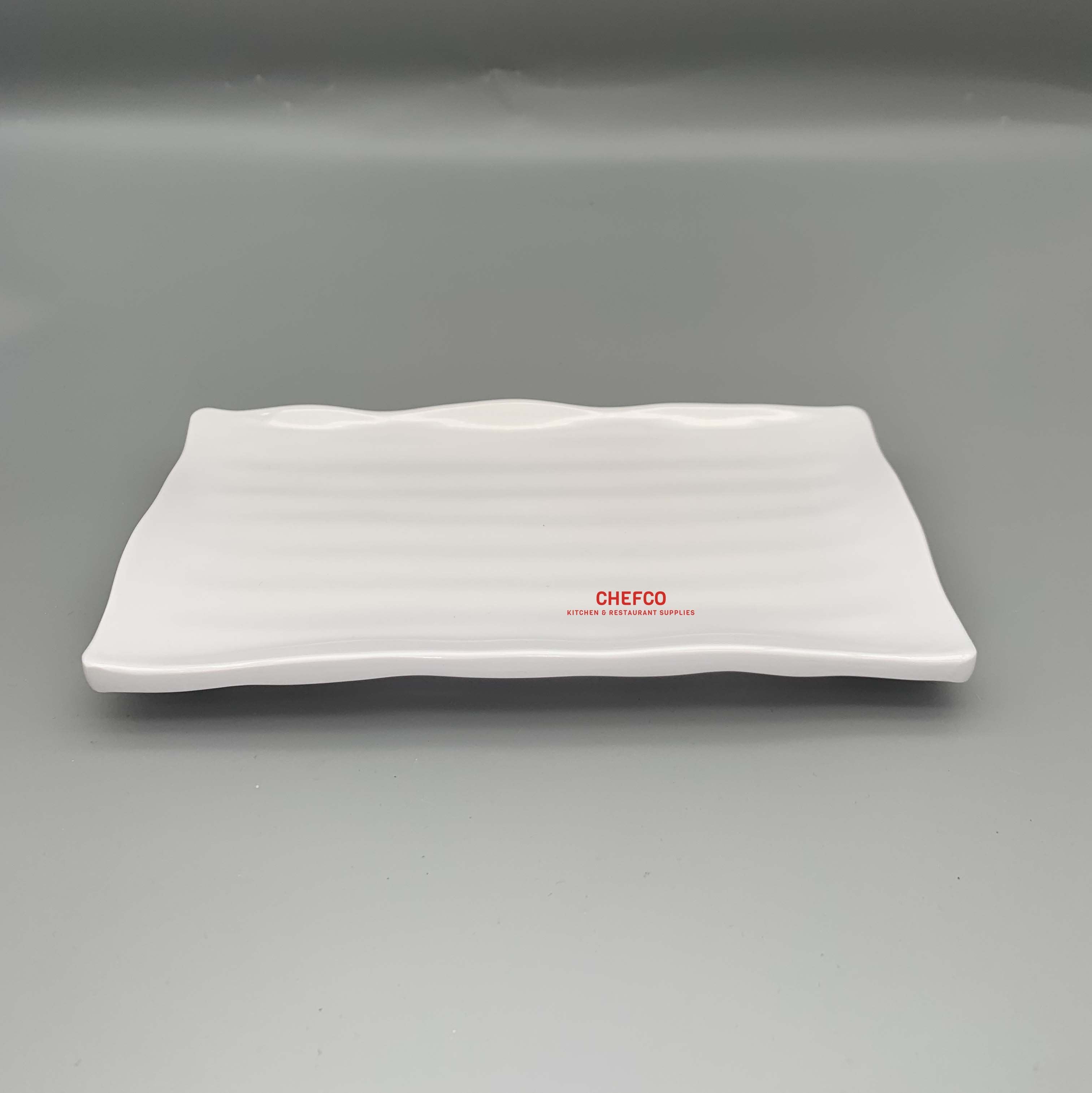 Etched Wavy Rectangular Melamine Plate (24269) - Chefcoca