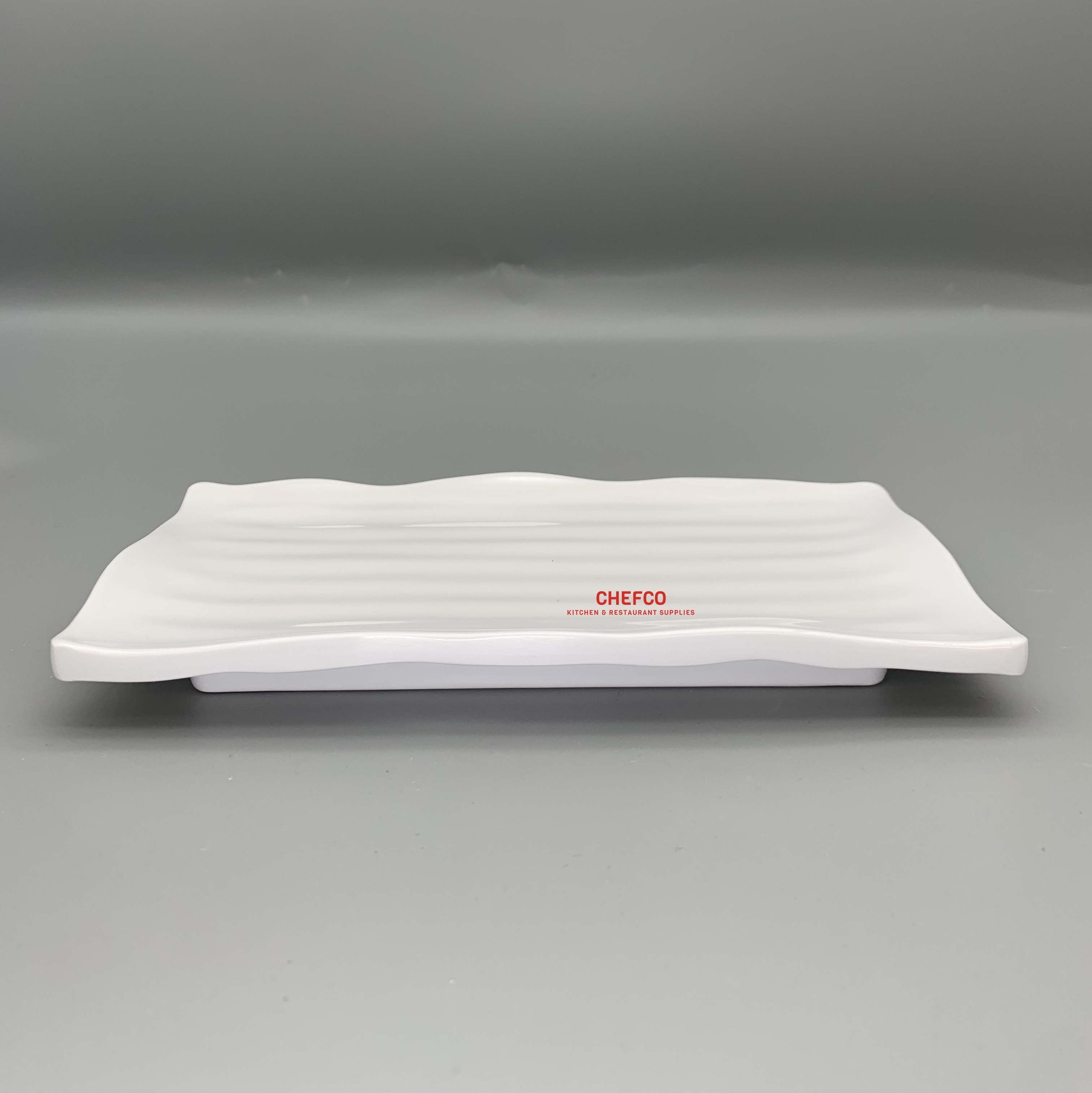 Etched Wavy Rectangular Melamine Plate (24269) - Chefcoca