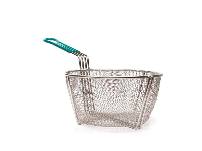 Stainless Steel Culinary Basket with Plastic Green Handle (25 Diameter)