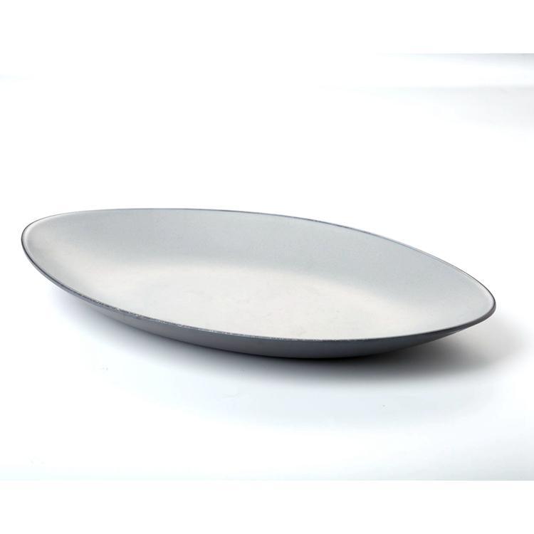 Two Toned Grey Melamine Boat Platter (25-056) - Chefcoca