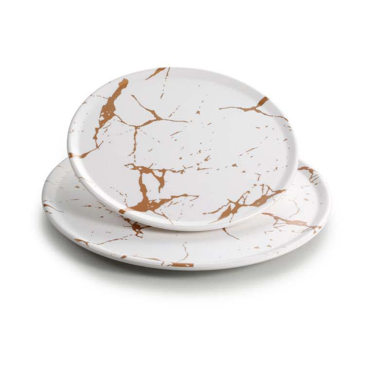 Gold Marble Melamine Round Plate(27-016,27-017) - Chefcoca