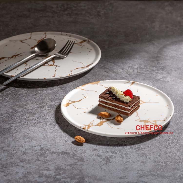Gold Marble Melamine Round Plate(27-016,27-017) - Chefcoca
