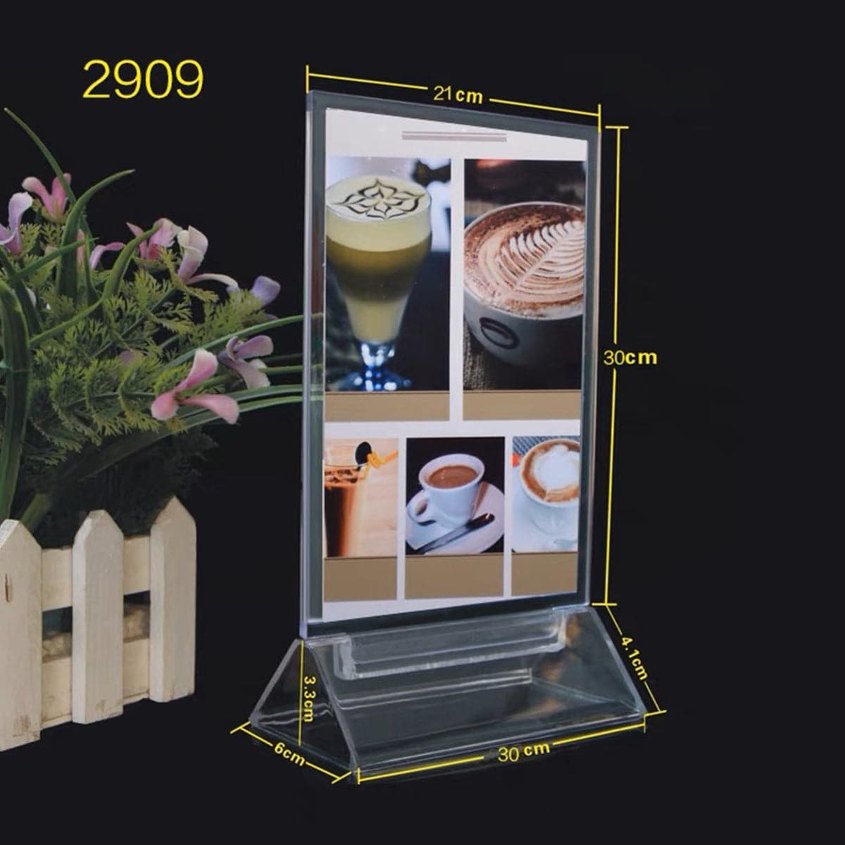 Acrylic Menu Holder, 210mm x297mm, A4 - Chefcoca