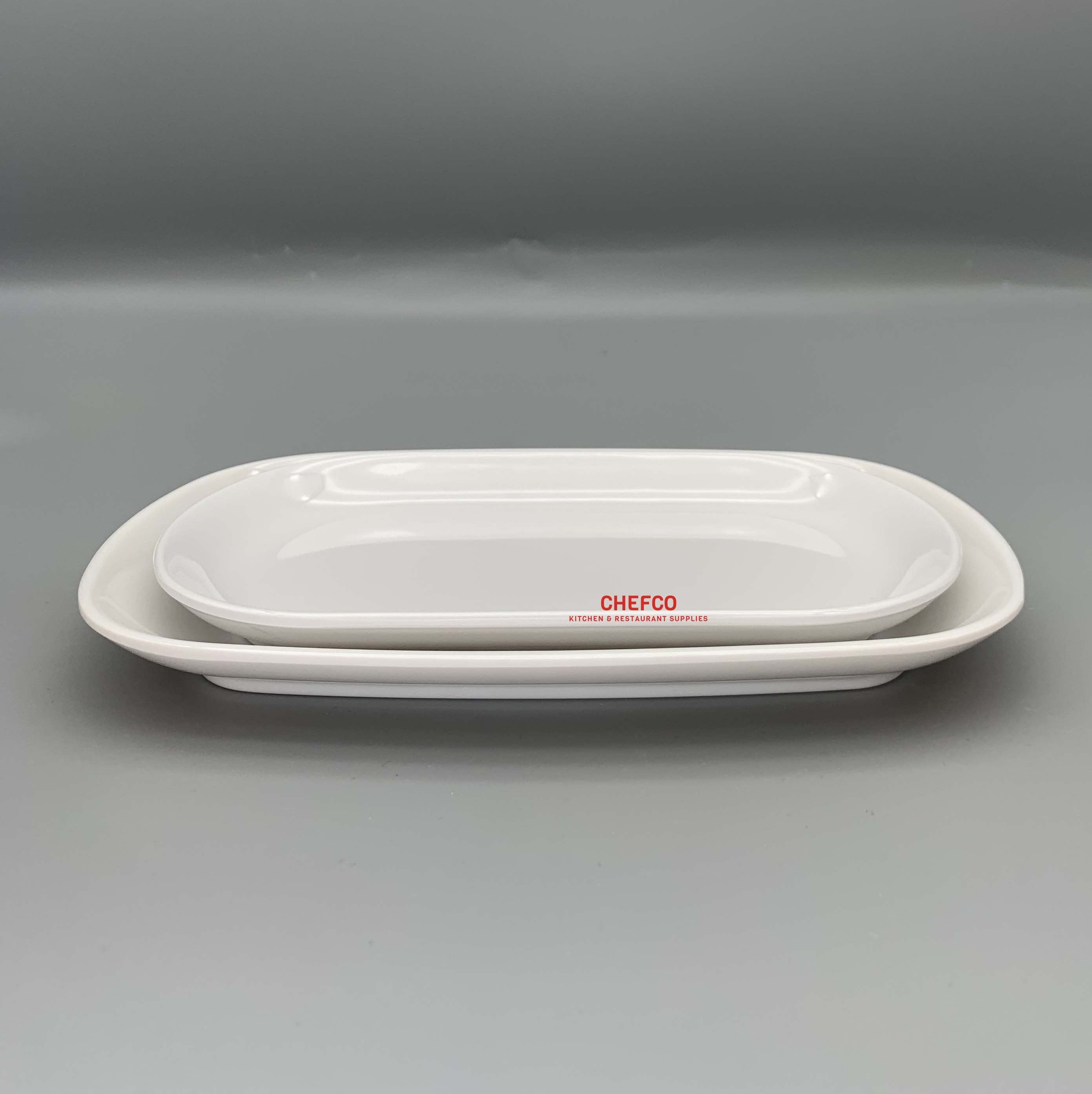 White Rectangular Melamine Plate (1085,302) - Chefcoca