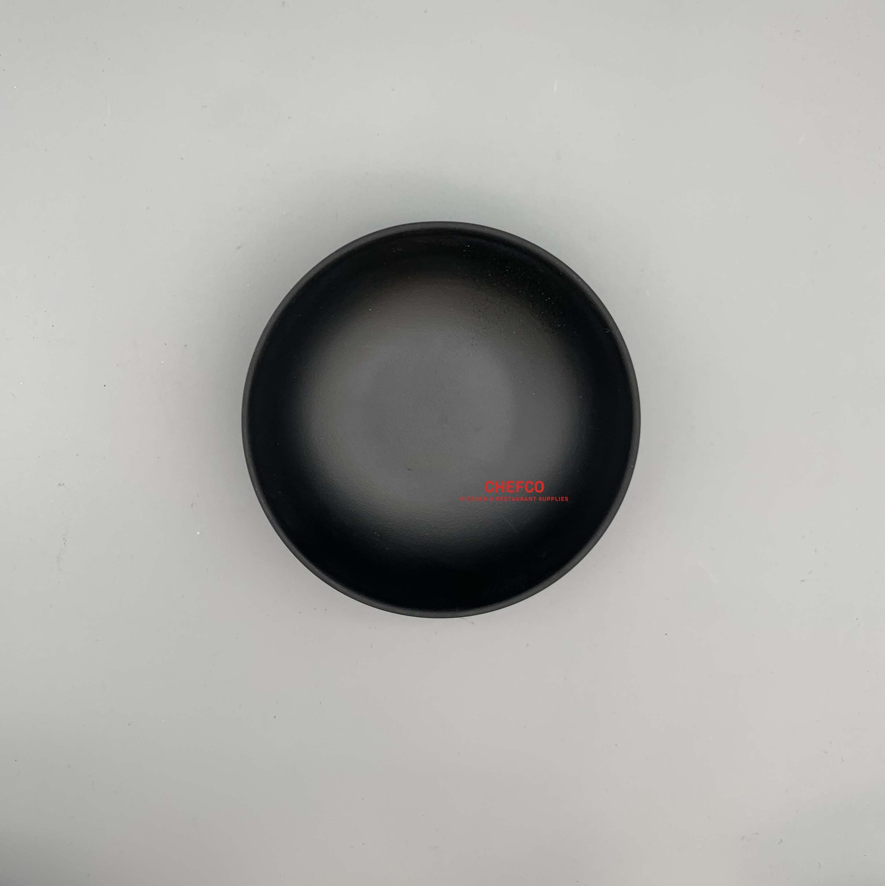 Black Melamine Korean Style Shallow Bowl (33465) - Chefcoca