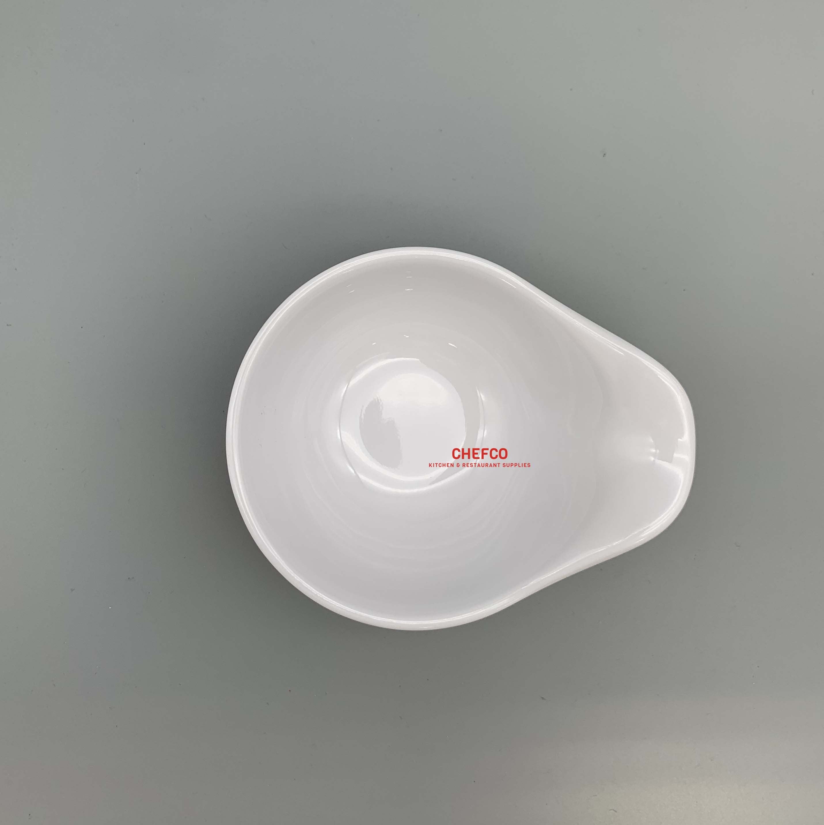 Melamine Sauce Dish with Pouring Spout (4" x 1.75") - Chefcoca