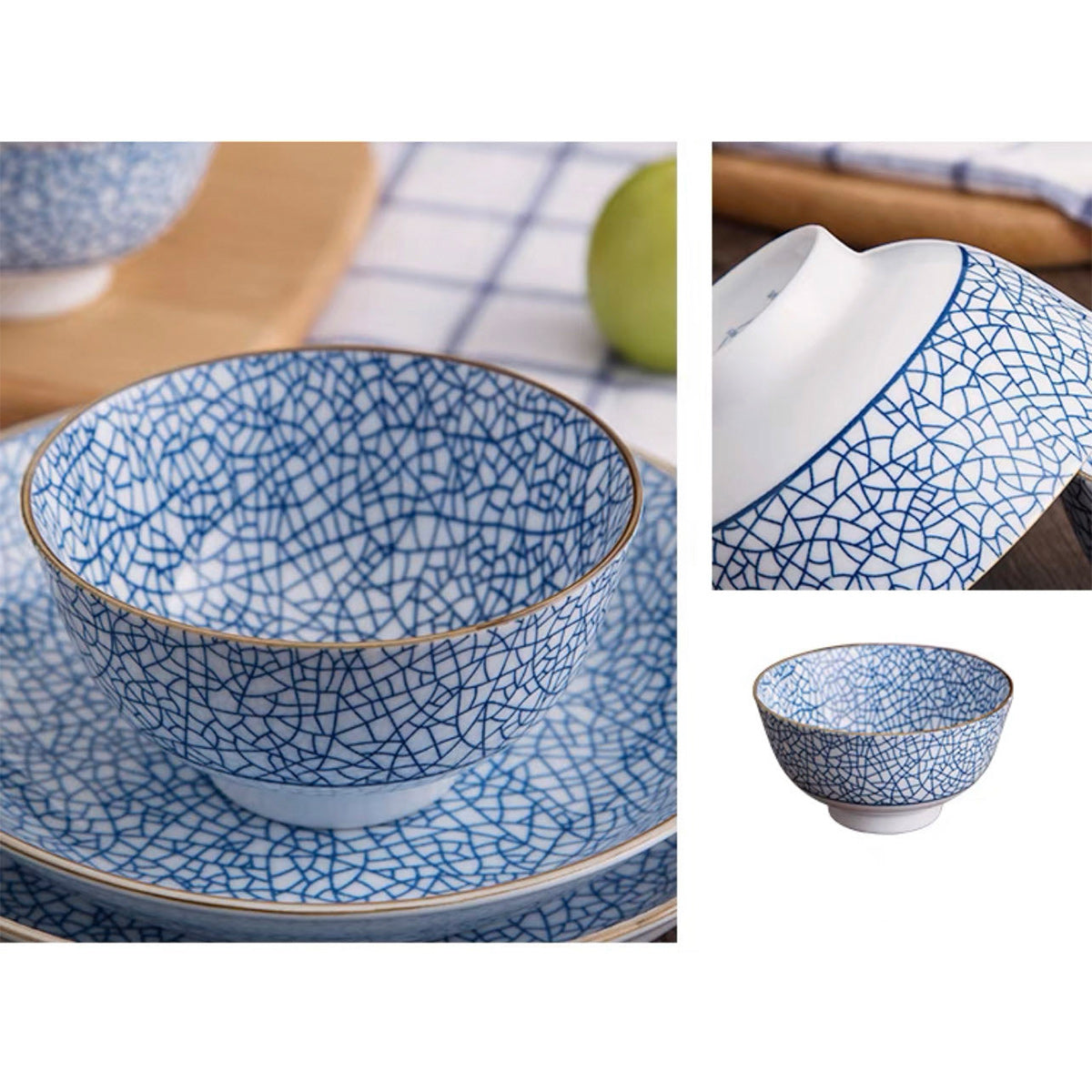 Blue Cracked Ice Bowl (43001-45,43001-80) - Chefcoca