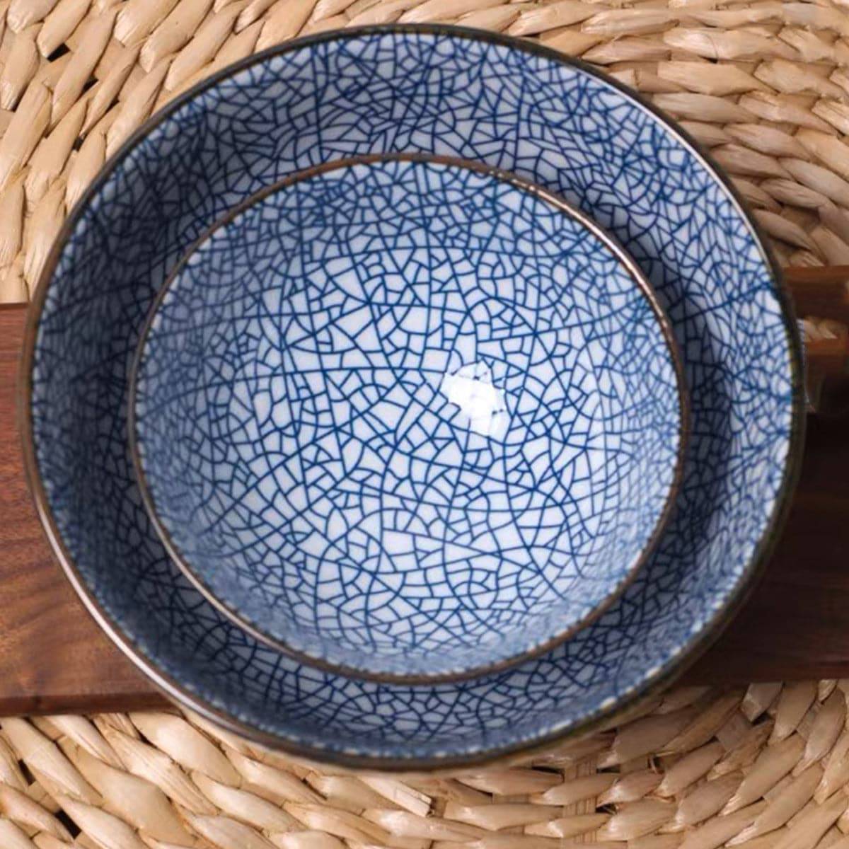 Blue Cracked Ice Bowl (43001-45,43001-80) - Chefcoca