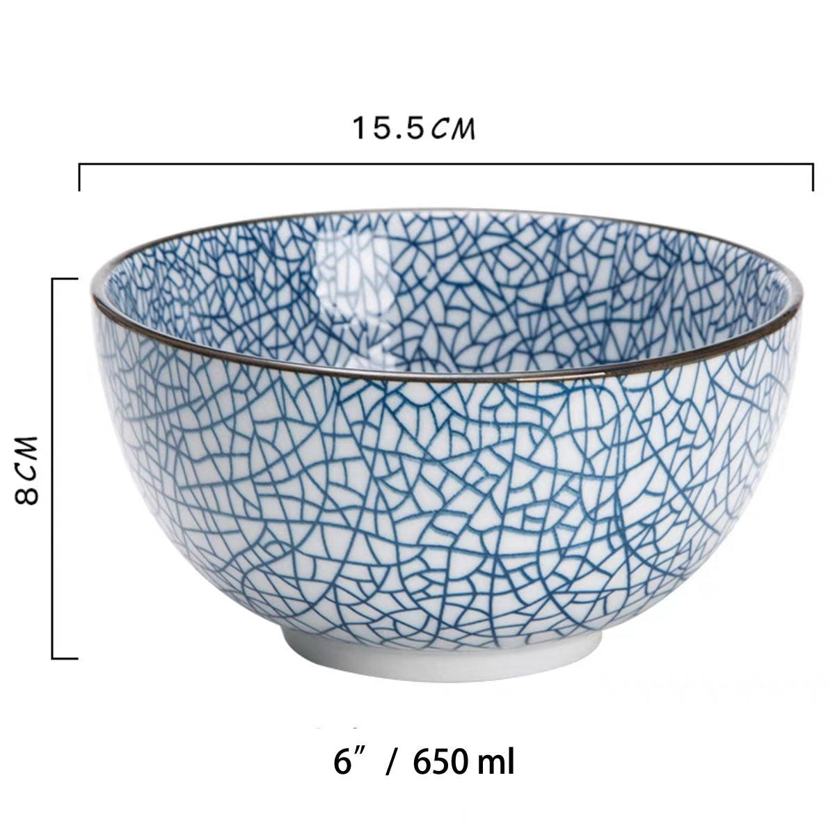 Blue Cracked Ice Bowl (43001-45,43001-80) - Chefcoca